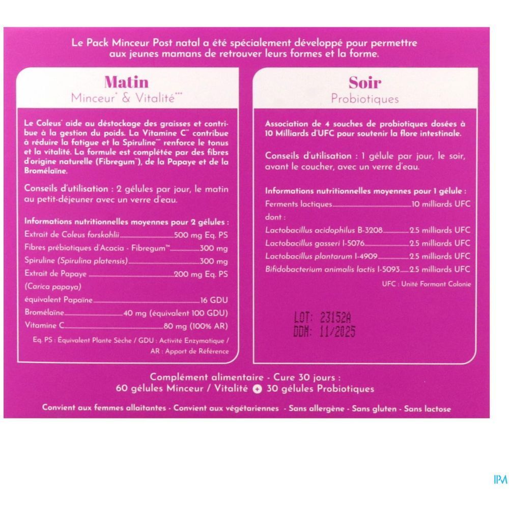 Naturfit Pack Minceur Post Natal