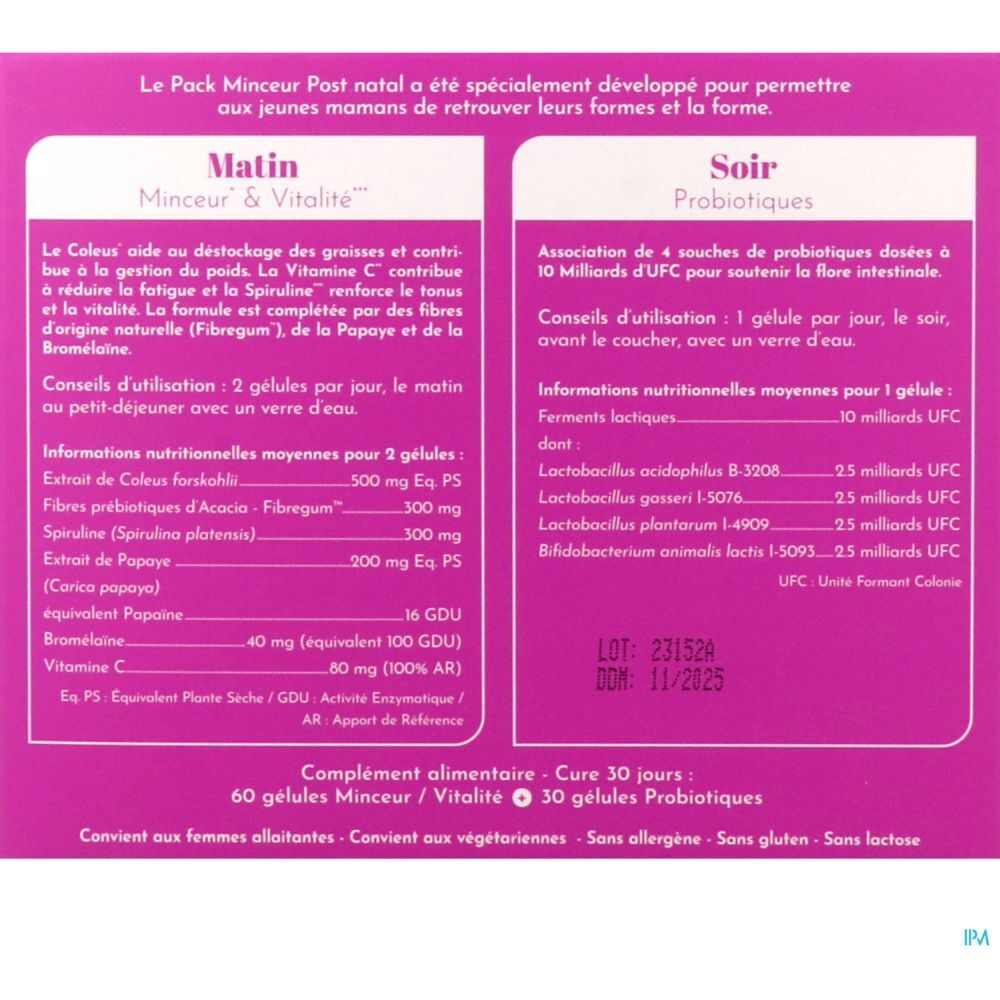 Naturfit Pack Minceur Post Natal