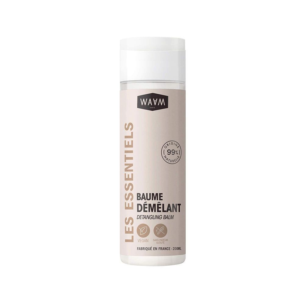 Bouteille Waam Baume Démêlant avec pompe, 99% d'ingrédients naturels.