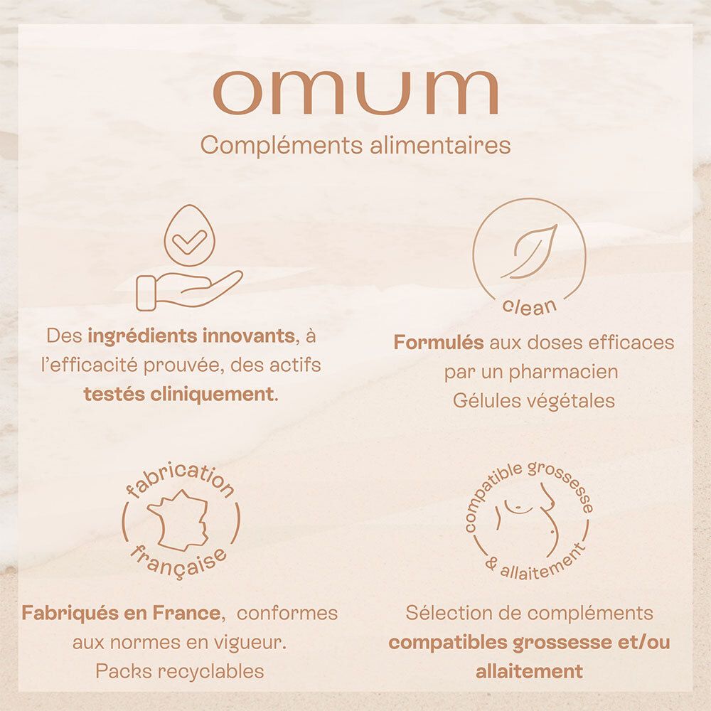 Omum Ma Protection Joli Teint : Ingrédients innovants, testés cliniquement, fabrication française, recyclable.