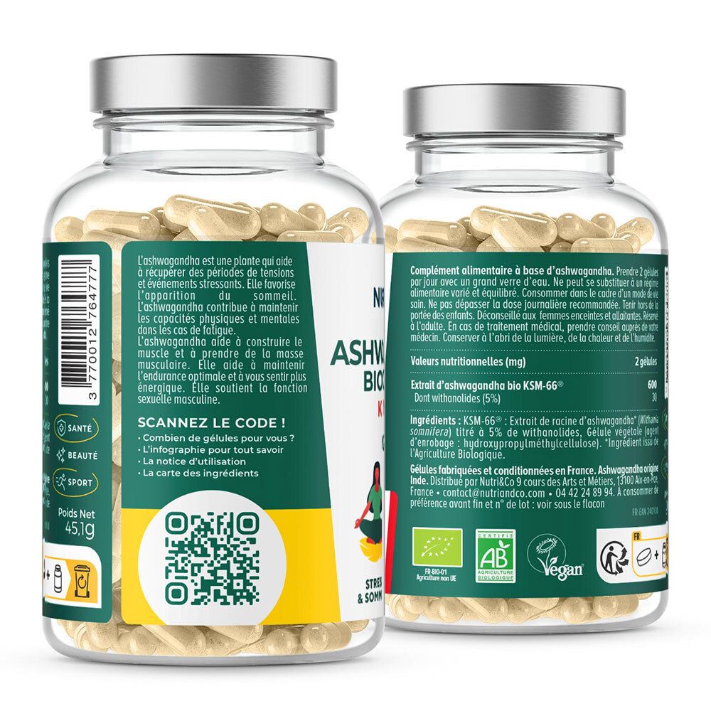 NUTRI&CO Ashwagandha Biologique Gélules