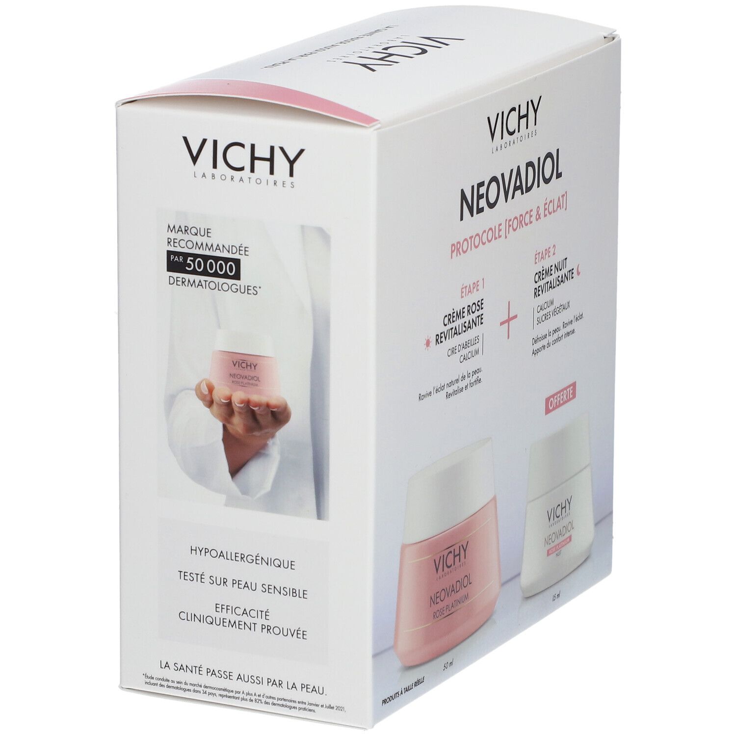 Vichy Coffret Neovadiol Rose Platinium routine Fortifiante & Revitalisante Crème jour Rose Platinium 50ml + Mini crème nuit Neovadiol Rose Platinium 15ml OFFERTE
