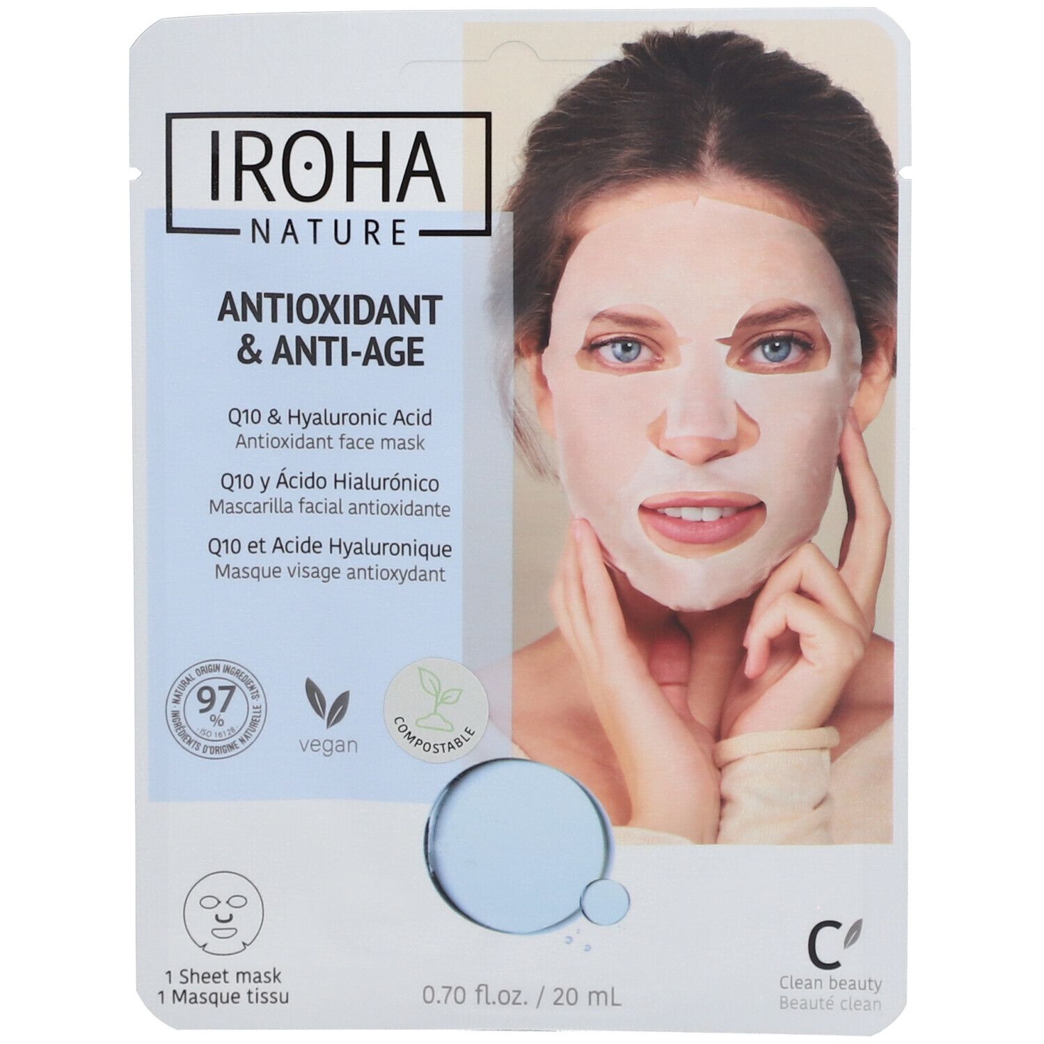 IROHA NATURE Masque antioxydant et anti-âge Q10