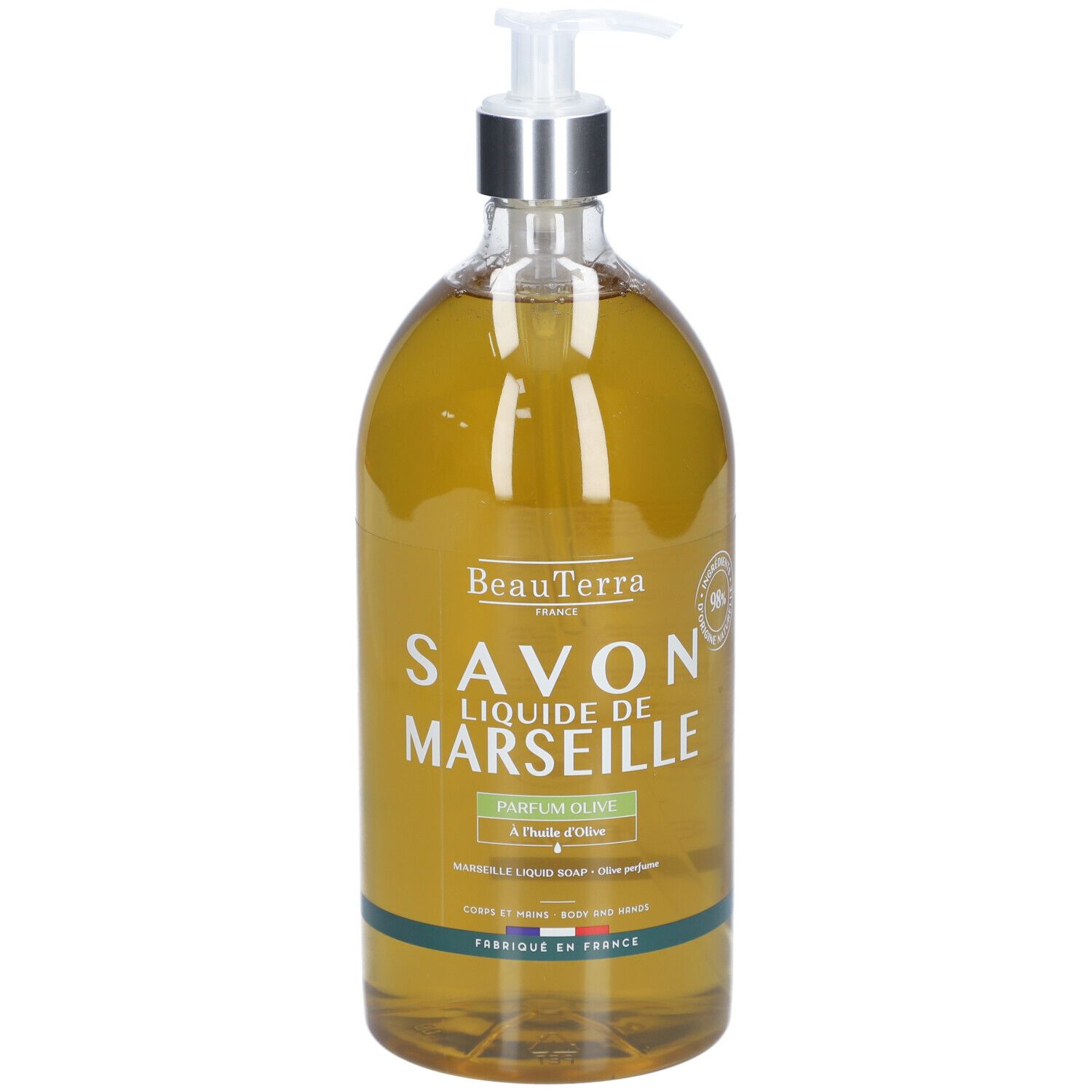 BeauTerra Savon Liquide de Marseille - Huile d'Olive