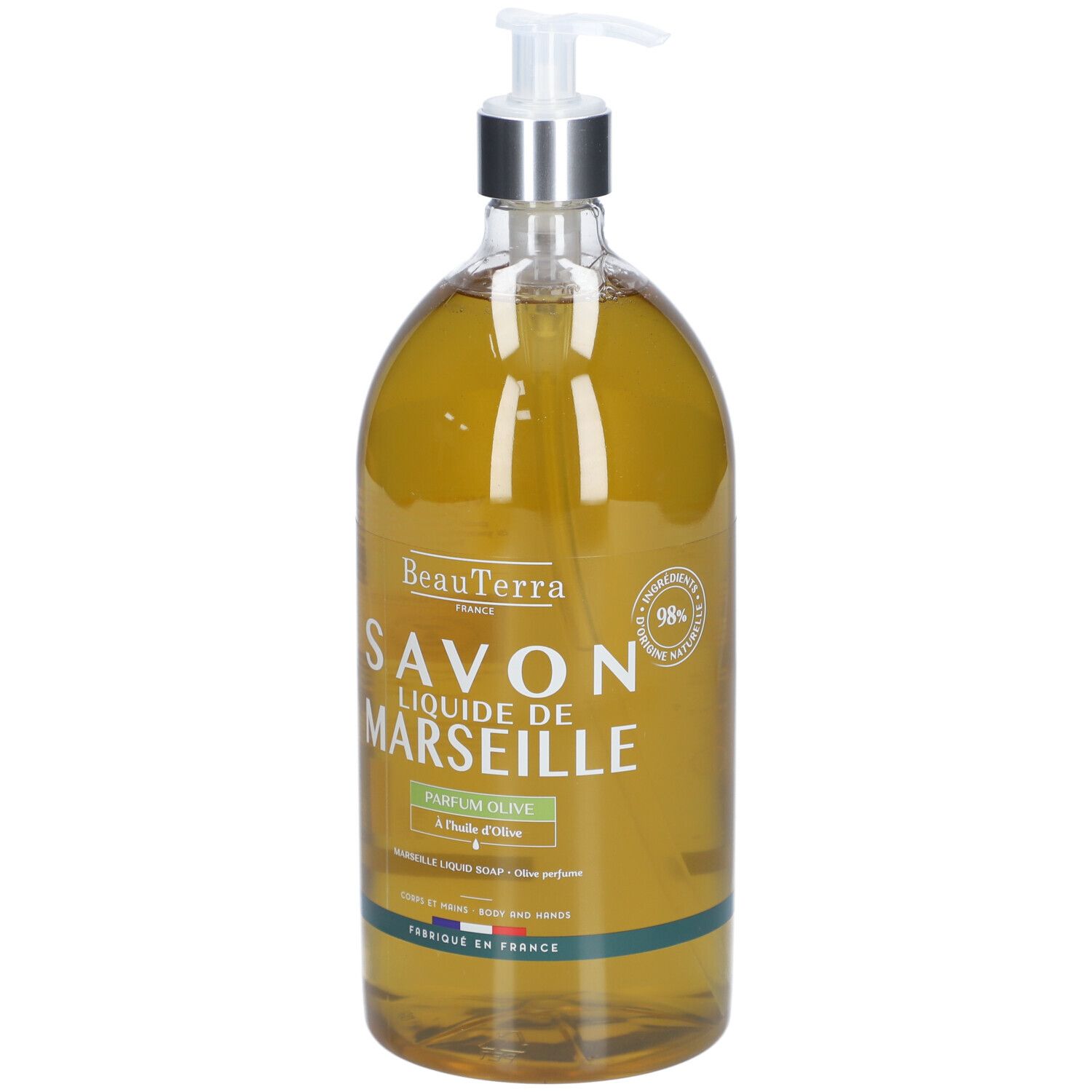 BeauTerra Savon Liquide de Marseille - Huile d'Olive