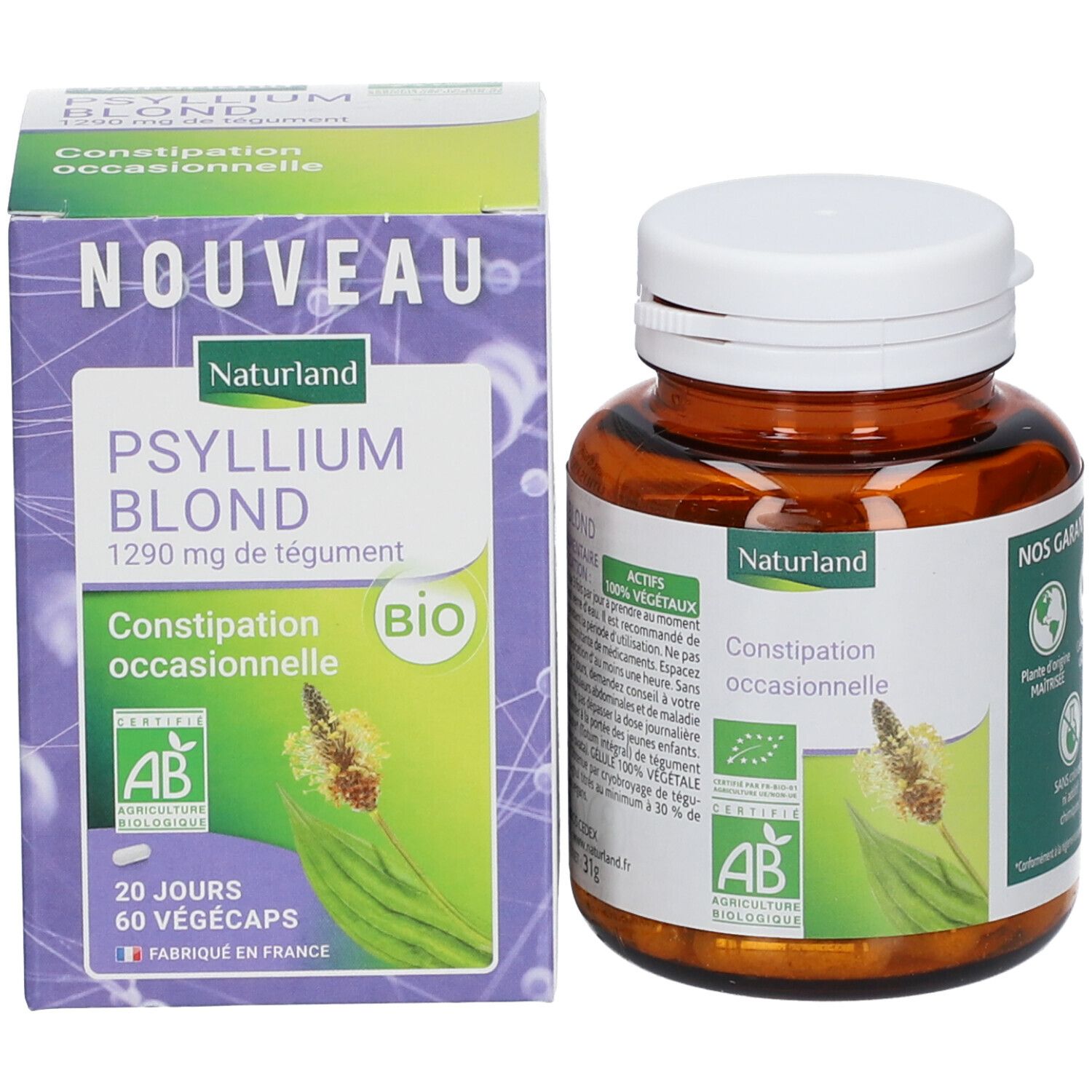 Naturland Bien-être digestif Psyllium Blond BIO - Végécaps