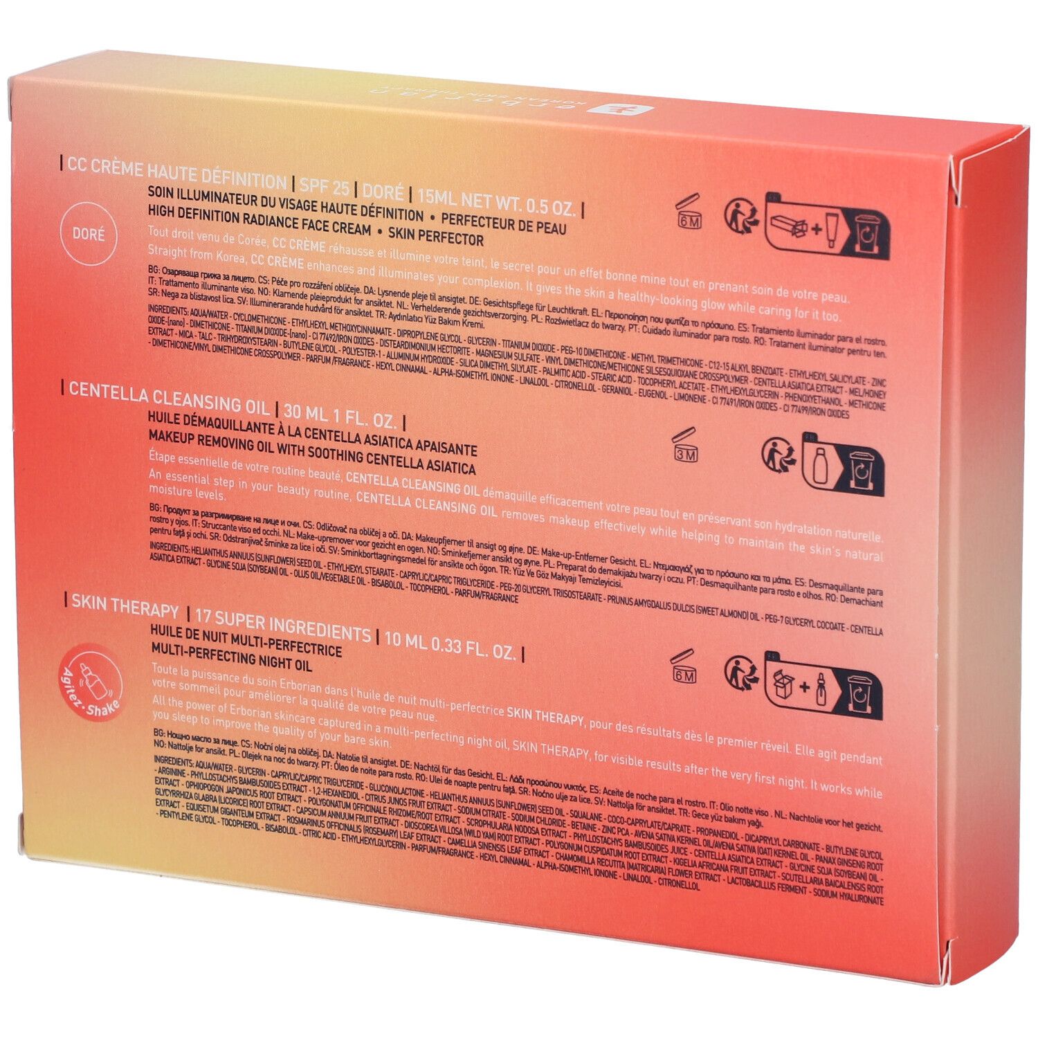 erborian THE ESSENTIALS Coffret CC Crème, Skin Therapy & Centella Oil Doré