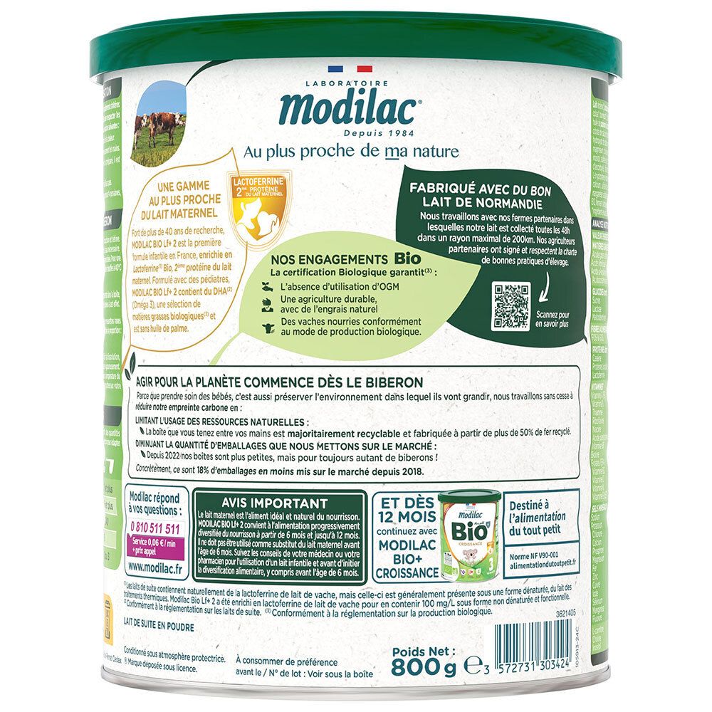 Modilac Bio lait 2ème âge