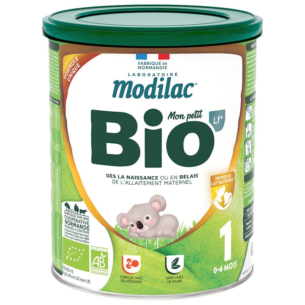 Modilac Mon Petit Bio 1 Lait infantile, 0-6 mois, en poudre.