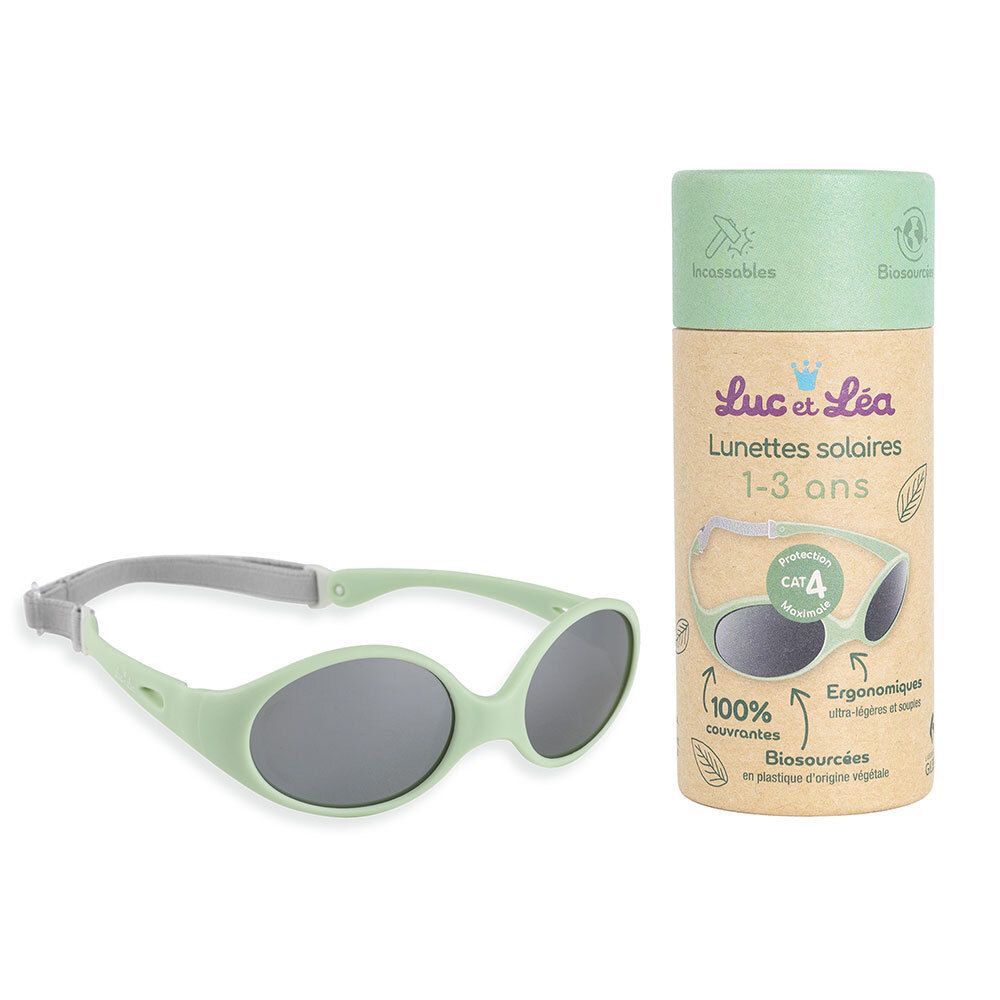 Luc & Léa Lunettes de soleil bébé végétales vert d'eau 1-3 ans
