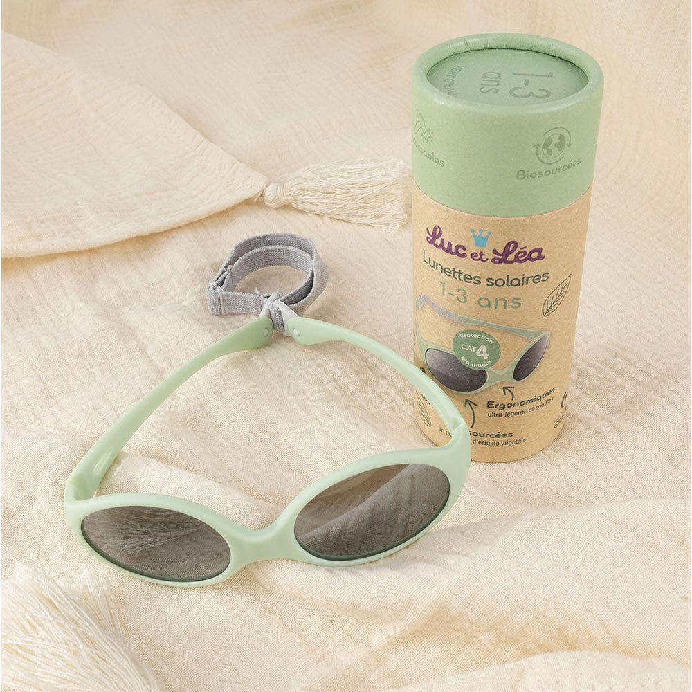 Luc & Léa Lunettes de soleil bébé végétales vert d'eau 1-3 ans