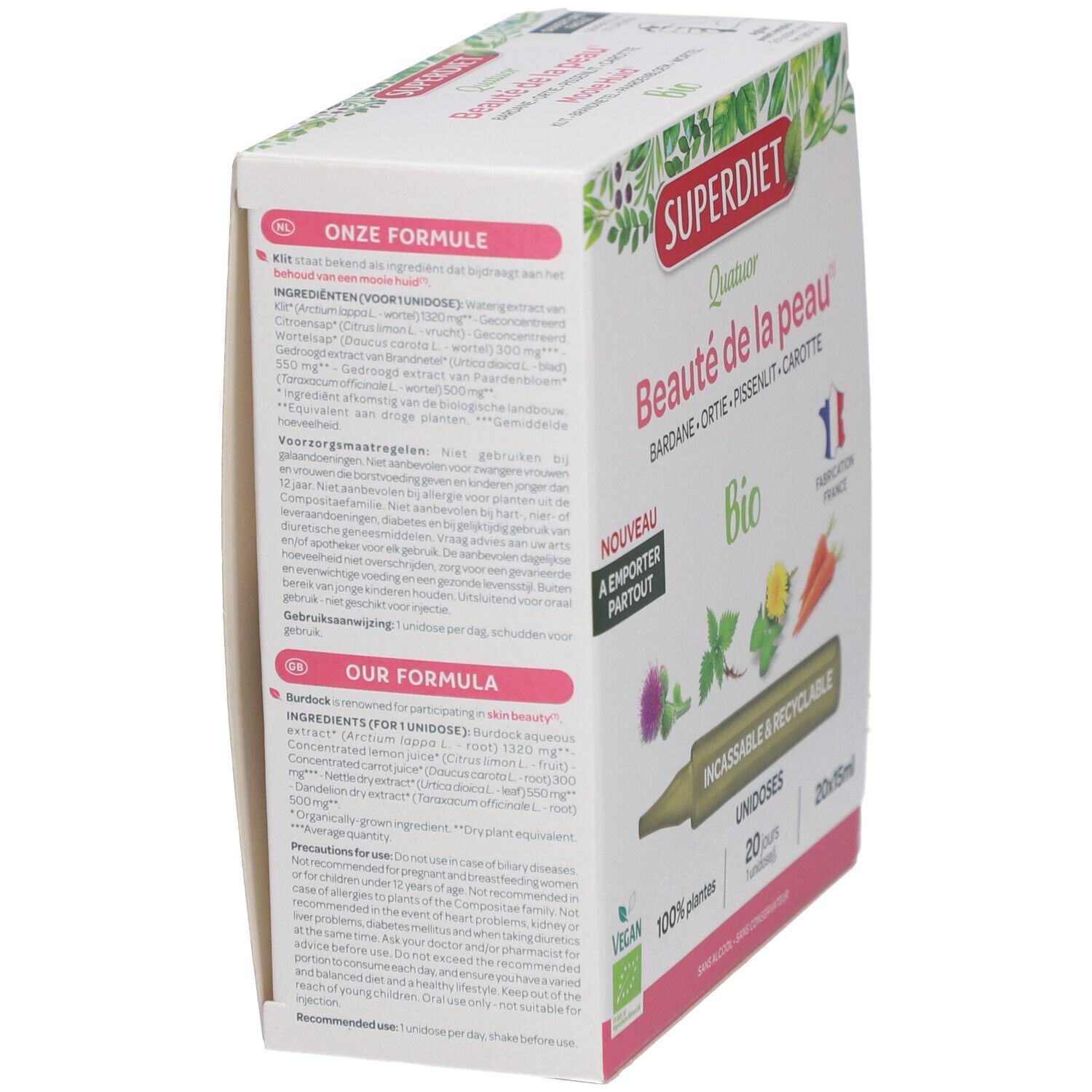 Superdiet Quatuor beauté de la peau bio