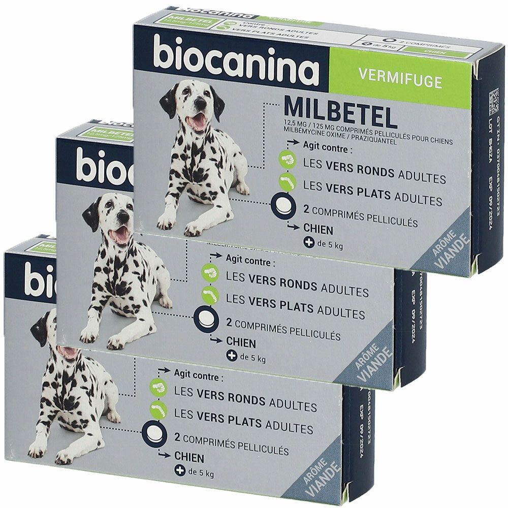 biocanina - MILBETEL . Vermifuge Chien (+ de 5 kg)
