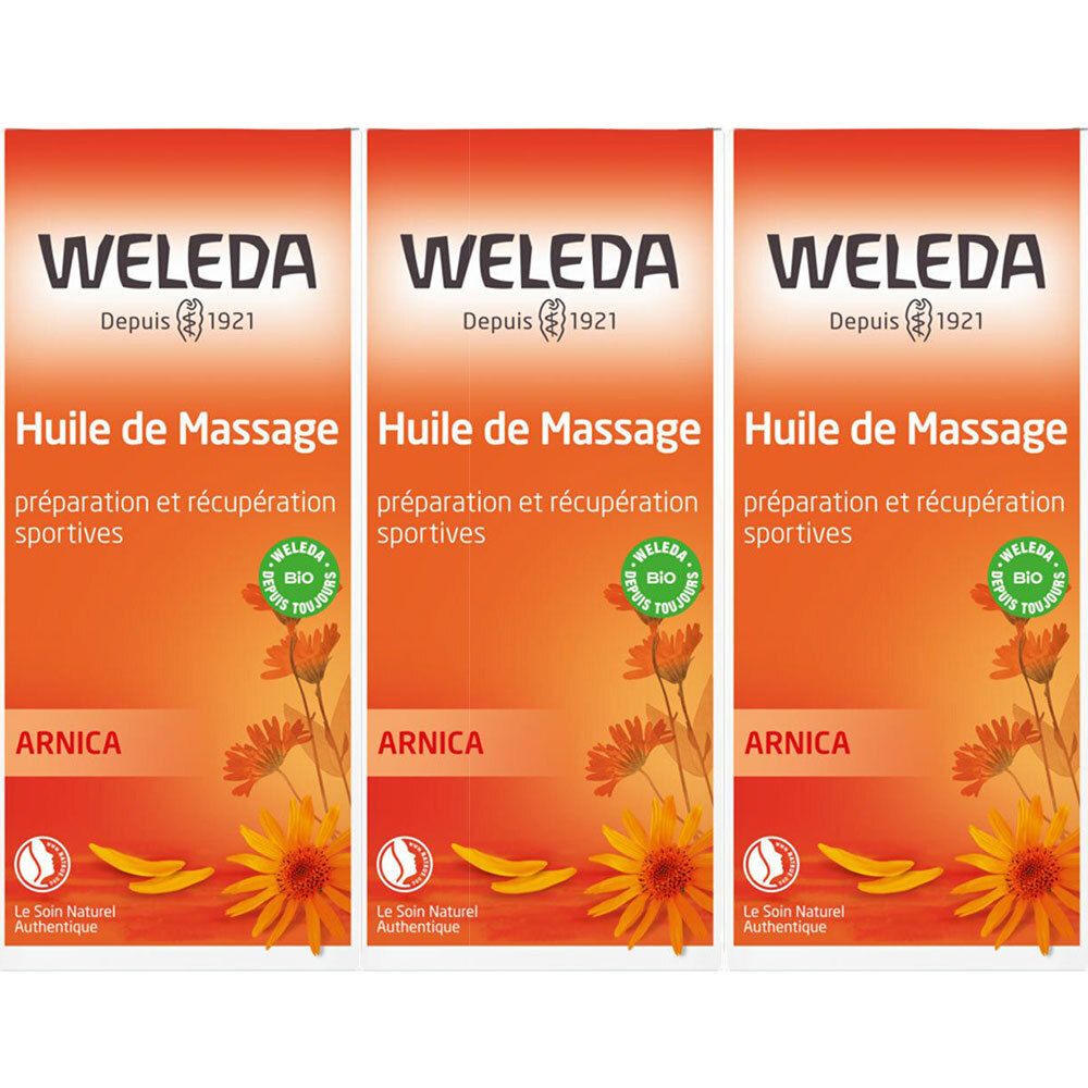 Weleda Huile de Massage à Arnica 3x200 ml - Redcare Pharmacie