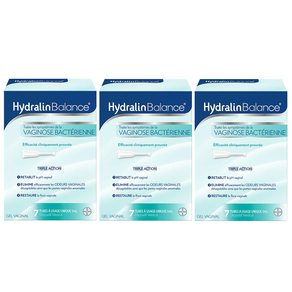 Hydralin Balance - Vaginose Bactérienne triple action - 7 tubes de