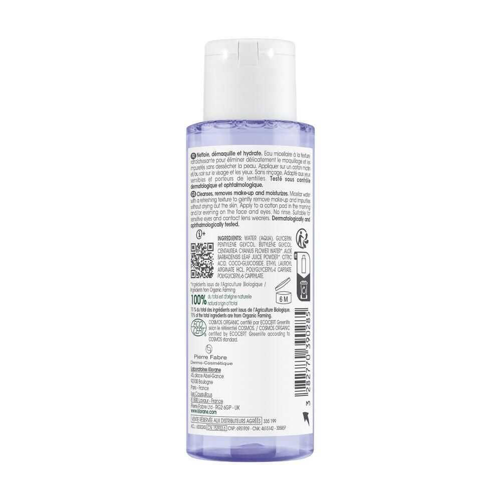 KLORANE Eau Micellaire 3 en 1 au bleuet bio