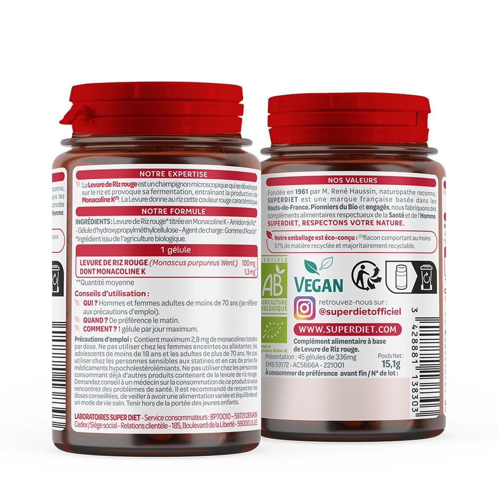 SUPER DIET Levure riz rouge Bio