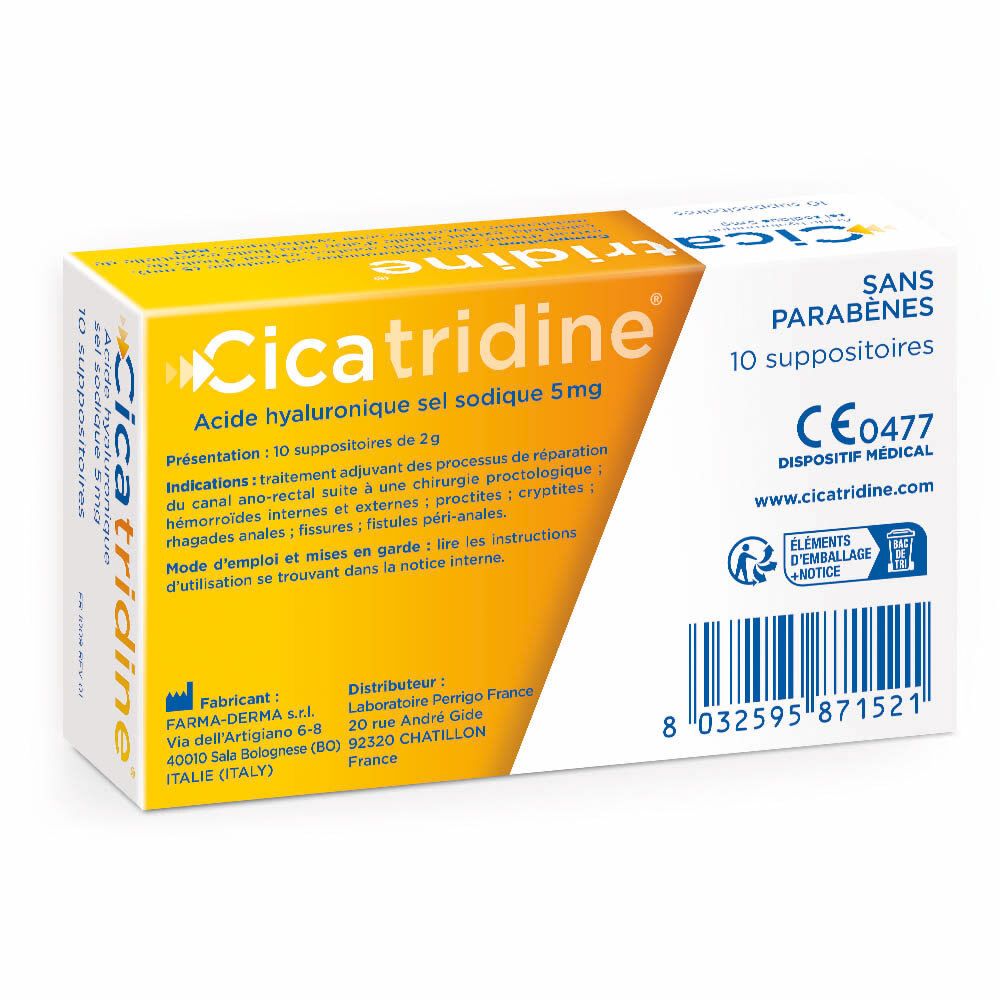 Cicatridine Acide Hyaluronique 10 suppositoires