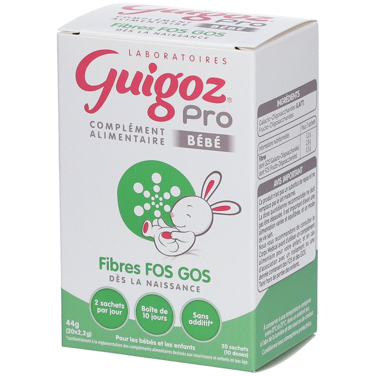 Guigoz Pro Bébé Fibre Fos Gos Sachets 20x2,2g