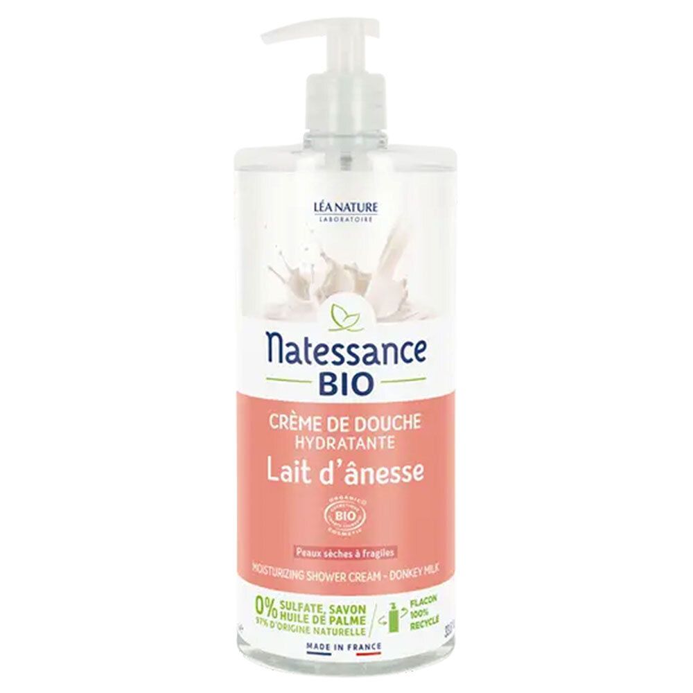 Natessance Crème de Douche au Lait d’Ânesse Bio Peaux Sèches et Sensibles