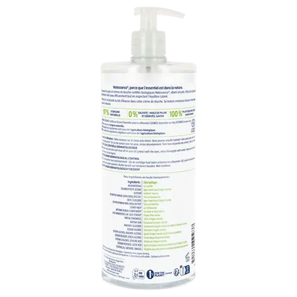 Natessance Crème de Douche au Lait d’Ânesse Bio Peaux Sèches et Sensibles