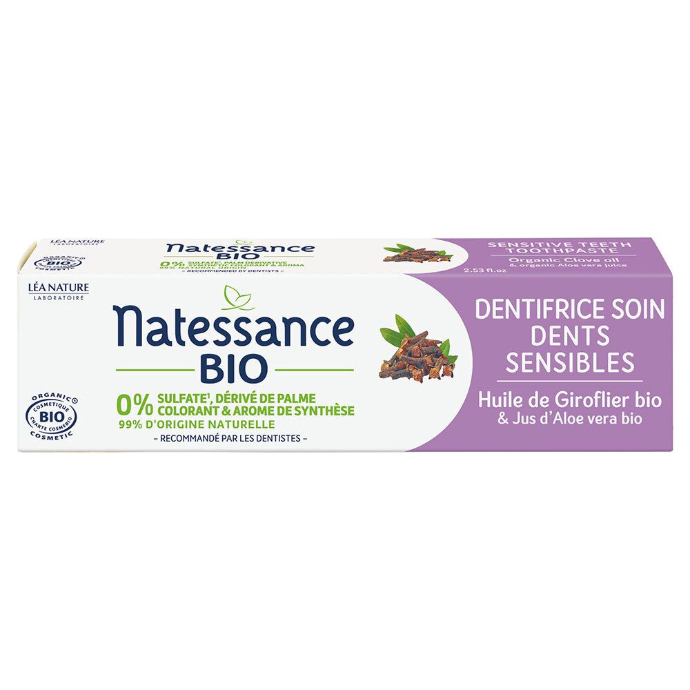 Natessance Dentifrice Bio à l’Huile d’Amande pour Dents Sensibles