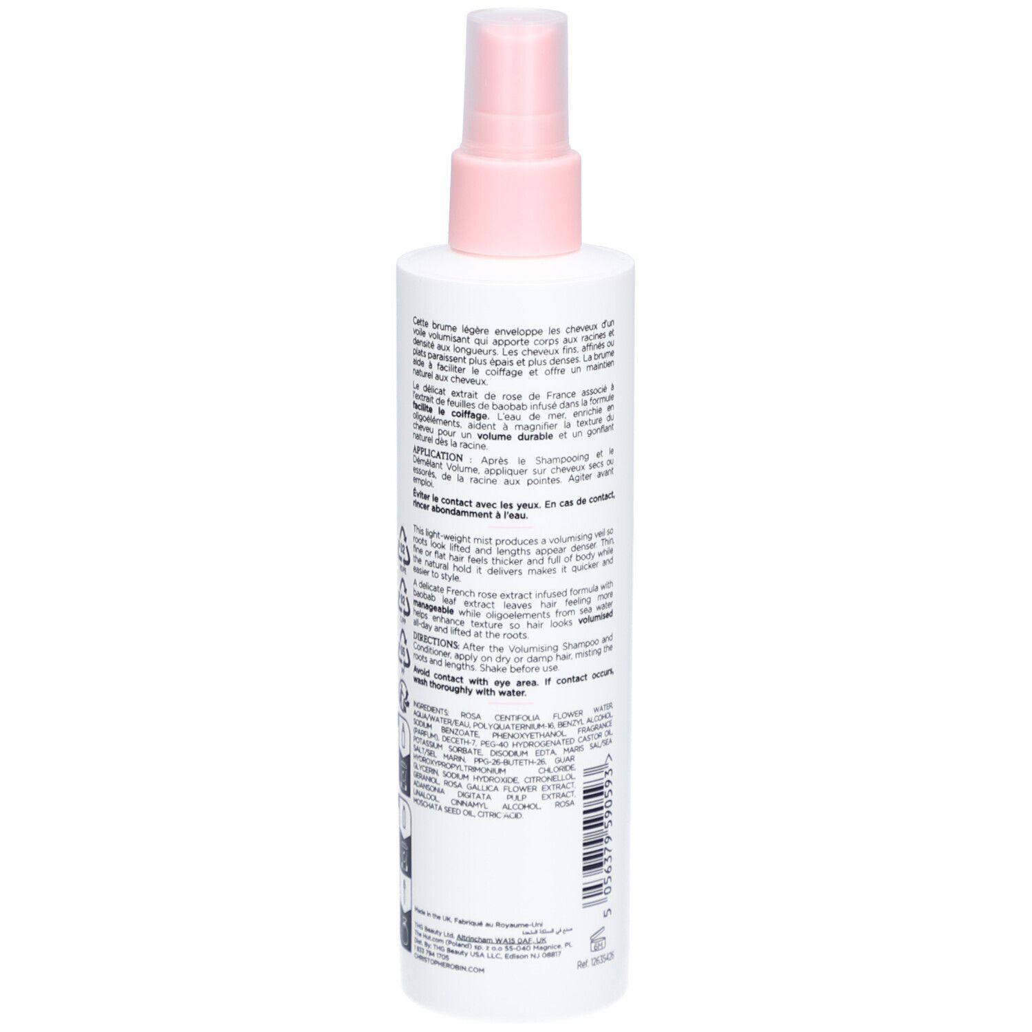 CHRISTOPHE ROBIN Brume Volume Naturel à l'Eau de Rose