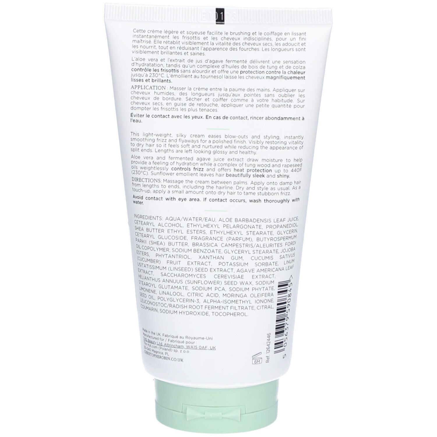 CHRISTOPHE ROBIN Crème Hydratante Instantanée à l'Aloe Vera
