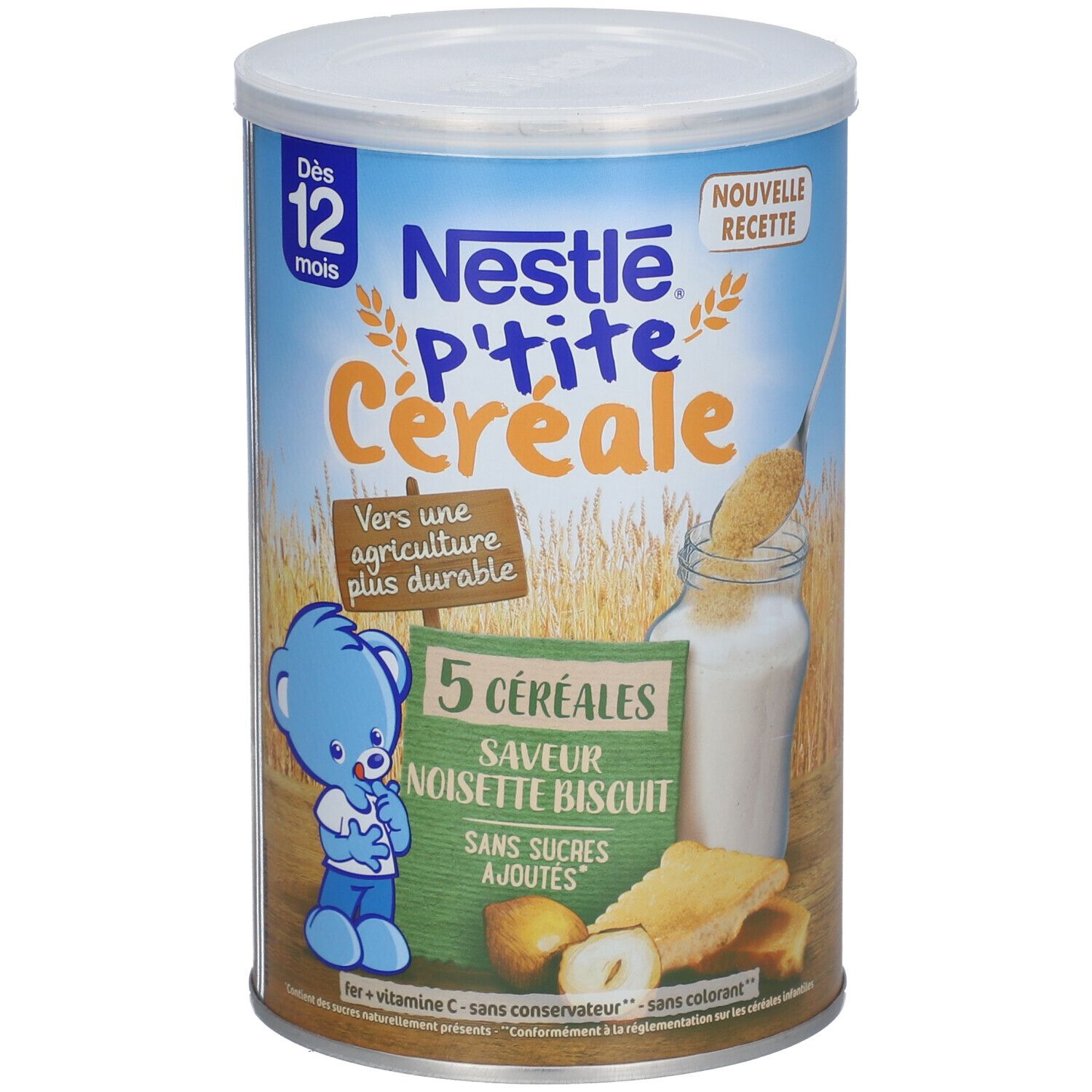 Nestlé® P'tite Céréale 5 Céréales Saveur Noisette Biscuit