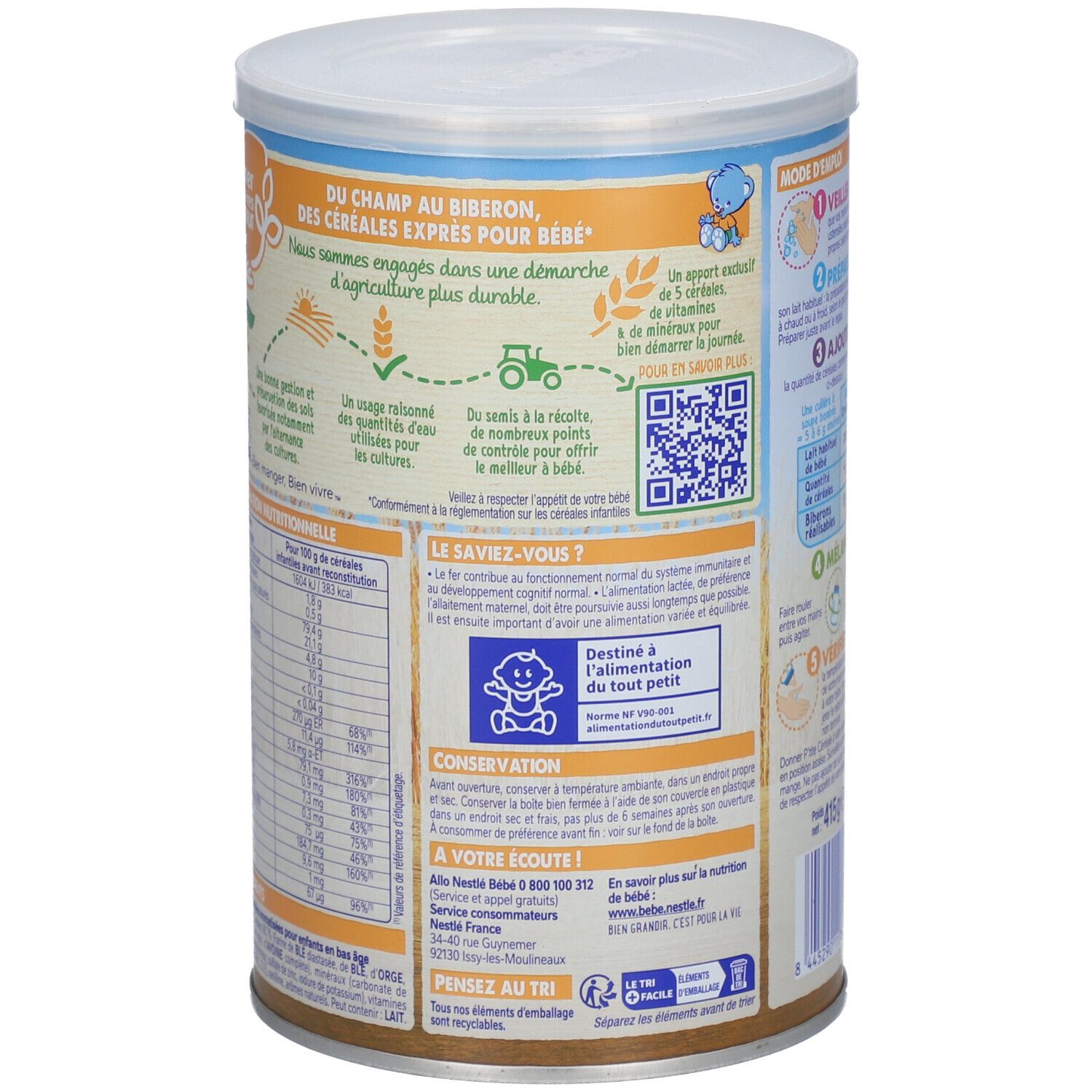 Nestlé® P'tite Céréale 5 Céréales Saveur Noisette Biscuit