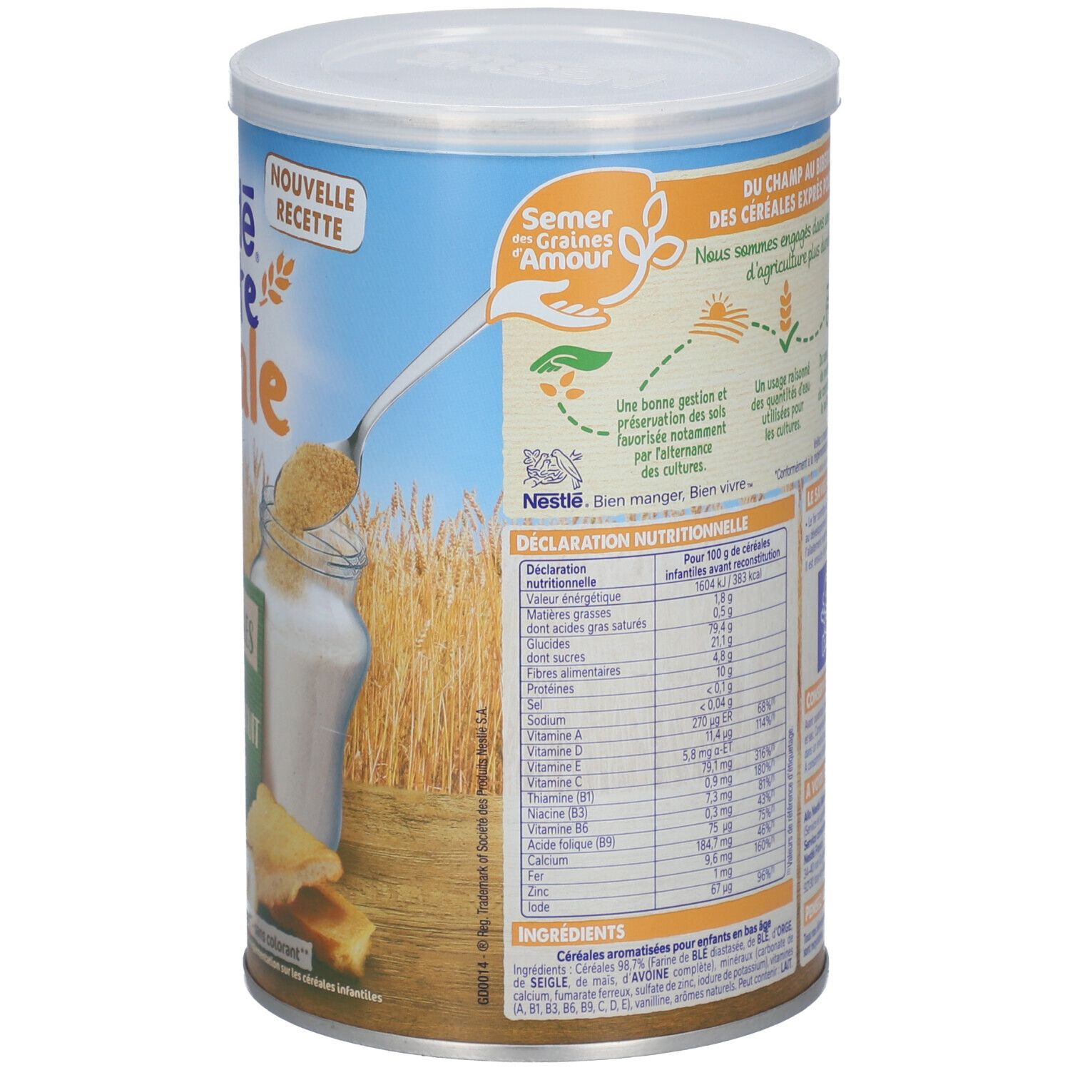 Nestlé® P'tite Céréale 5 Céréales Saveur Noisette Biscuit
