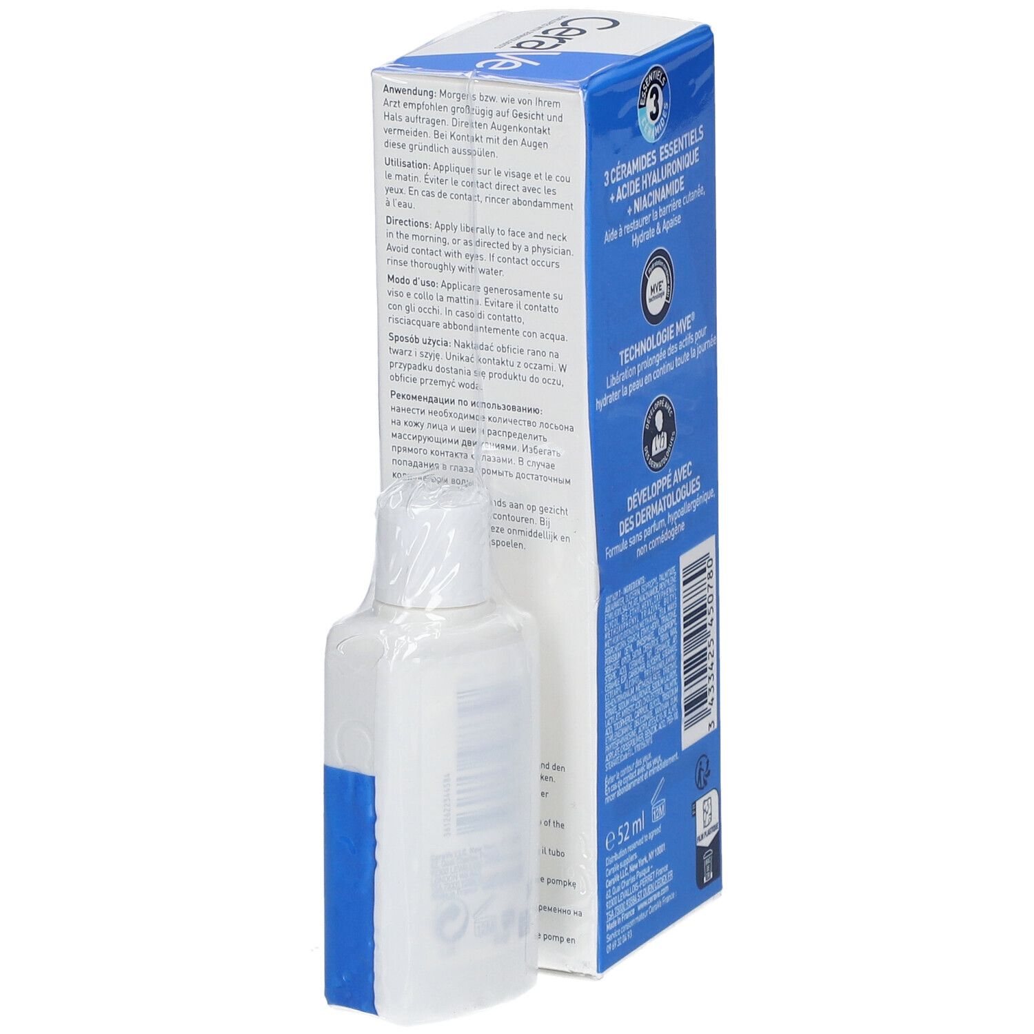 CeraVe Crème Hydratante Visage SPF 30 52ml + Crème Lavante 20ml offerte pour les peaux normales à sèches