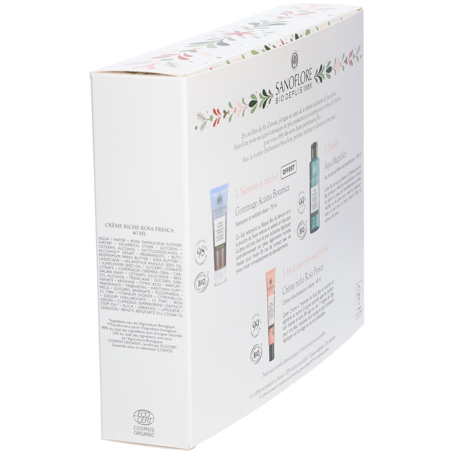 SANOFLORE COFFRET NOEL ROUTINE HYDRATATION ET ÉCLAT