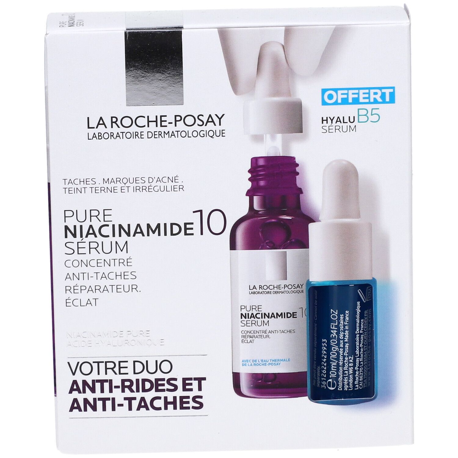 LA ROCHE-POSAY PURE NIACINAMIDE 10 Sérum + HYALU B5