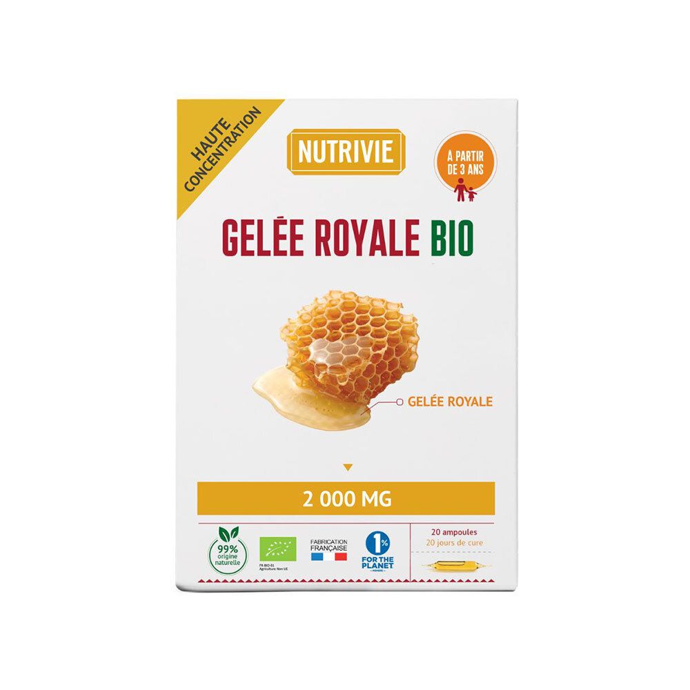 Nutrivie Gelée Royale Bio: Boîte avec rayon de miel et gelée royale, 2000 mg.