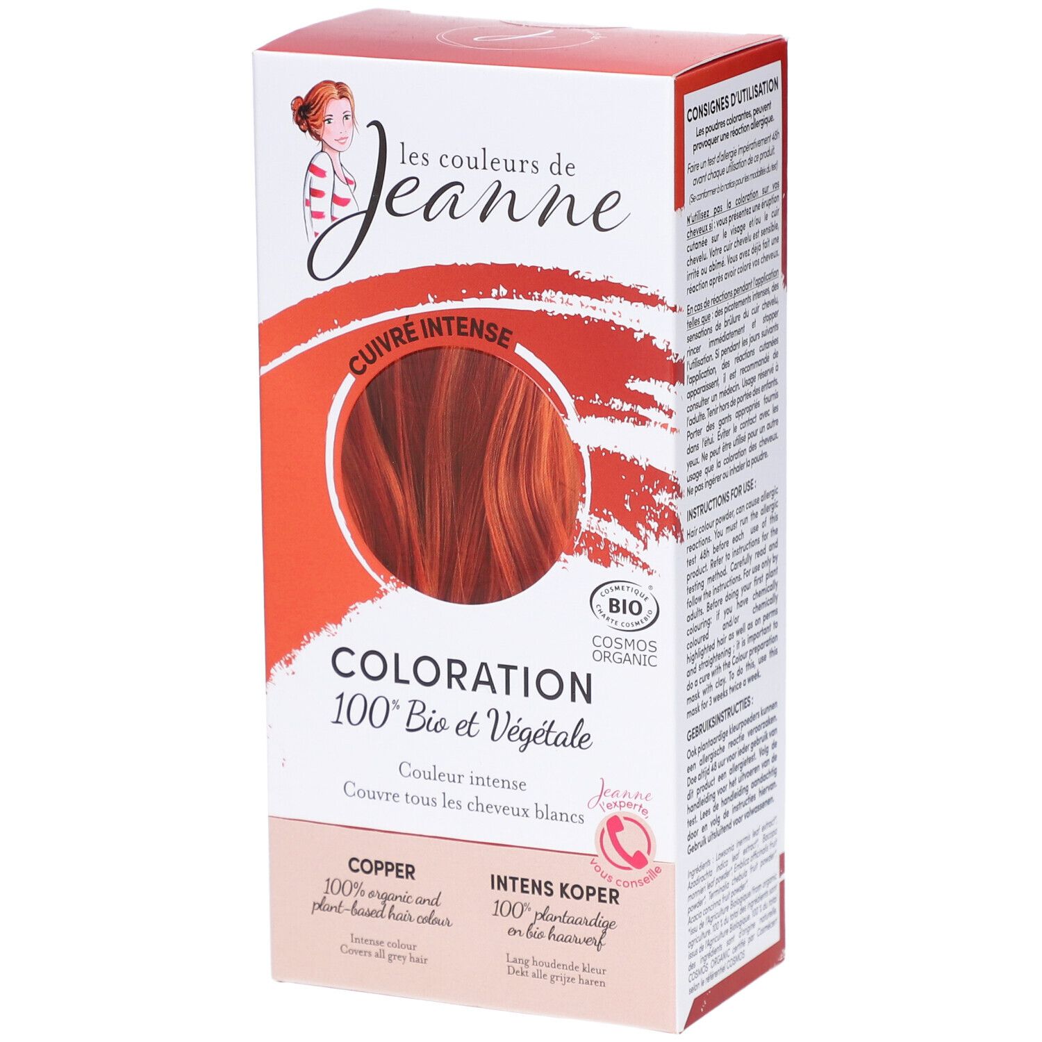 Les Couleurs de Jeanne Coloration Cuivré Intense 100 % Végétale