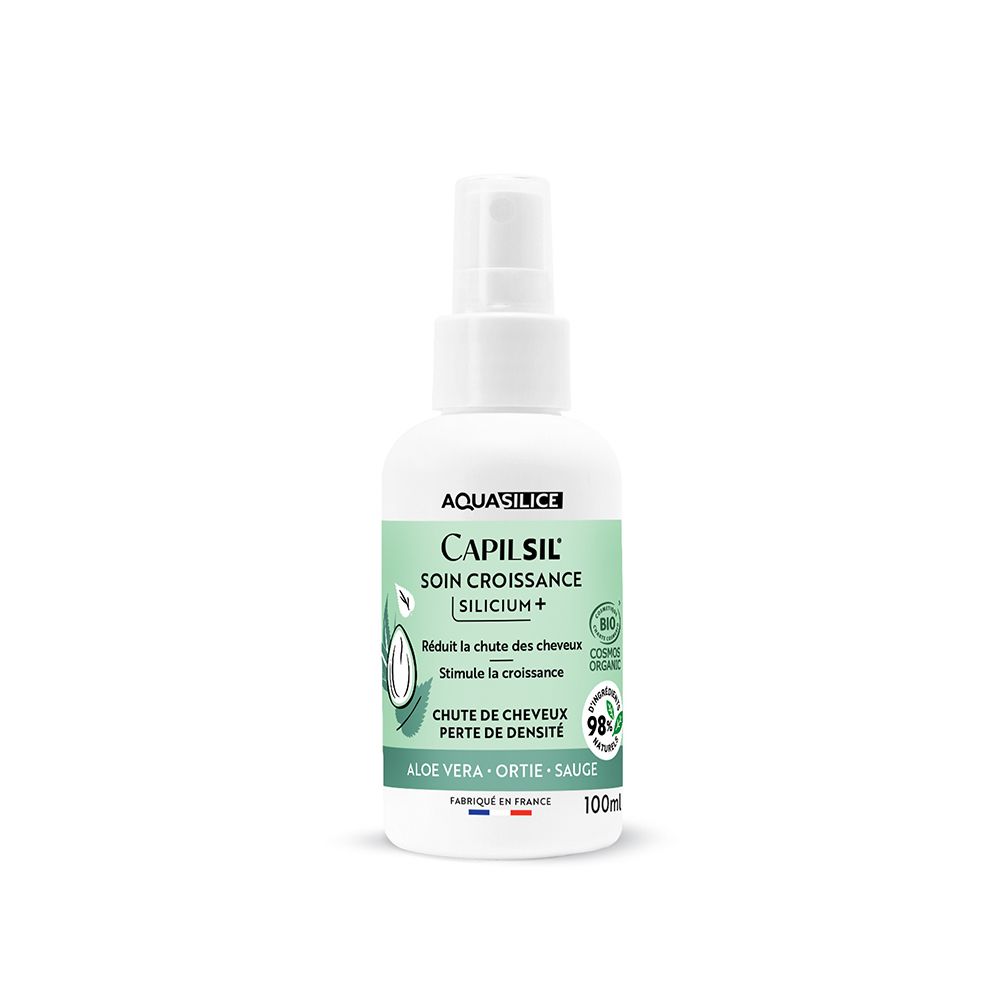 Flacon spray blanc pour soin capillaire, 100ml.