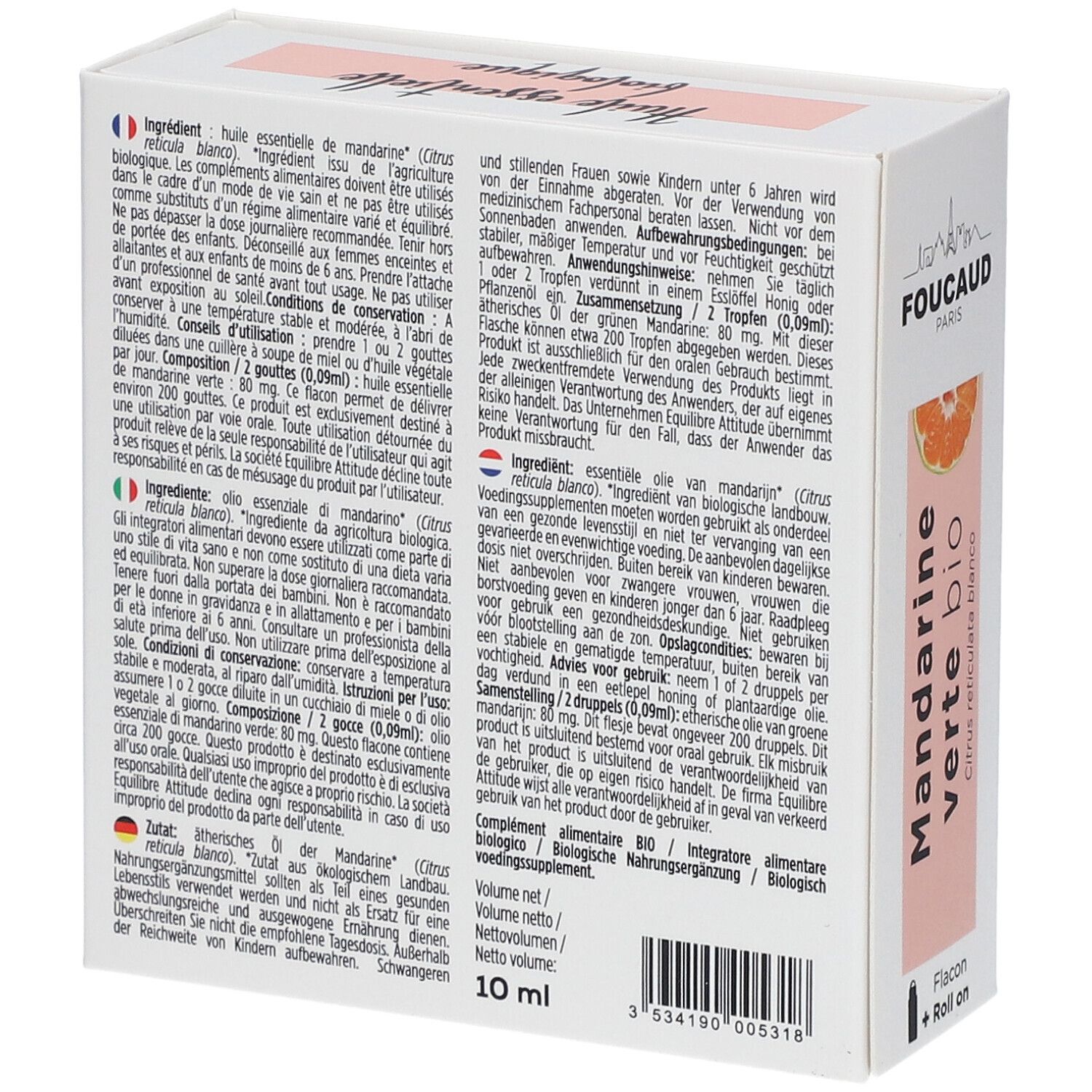 FOUCAUD Huile Essentielle Mandarine verte bio