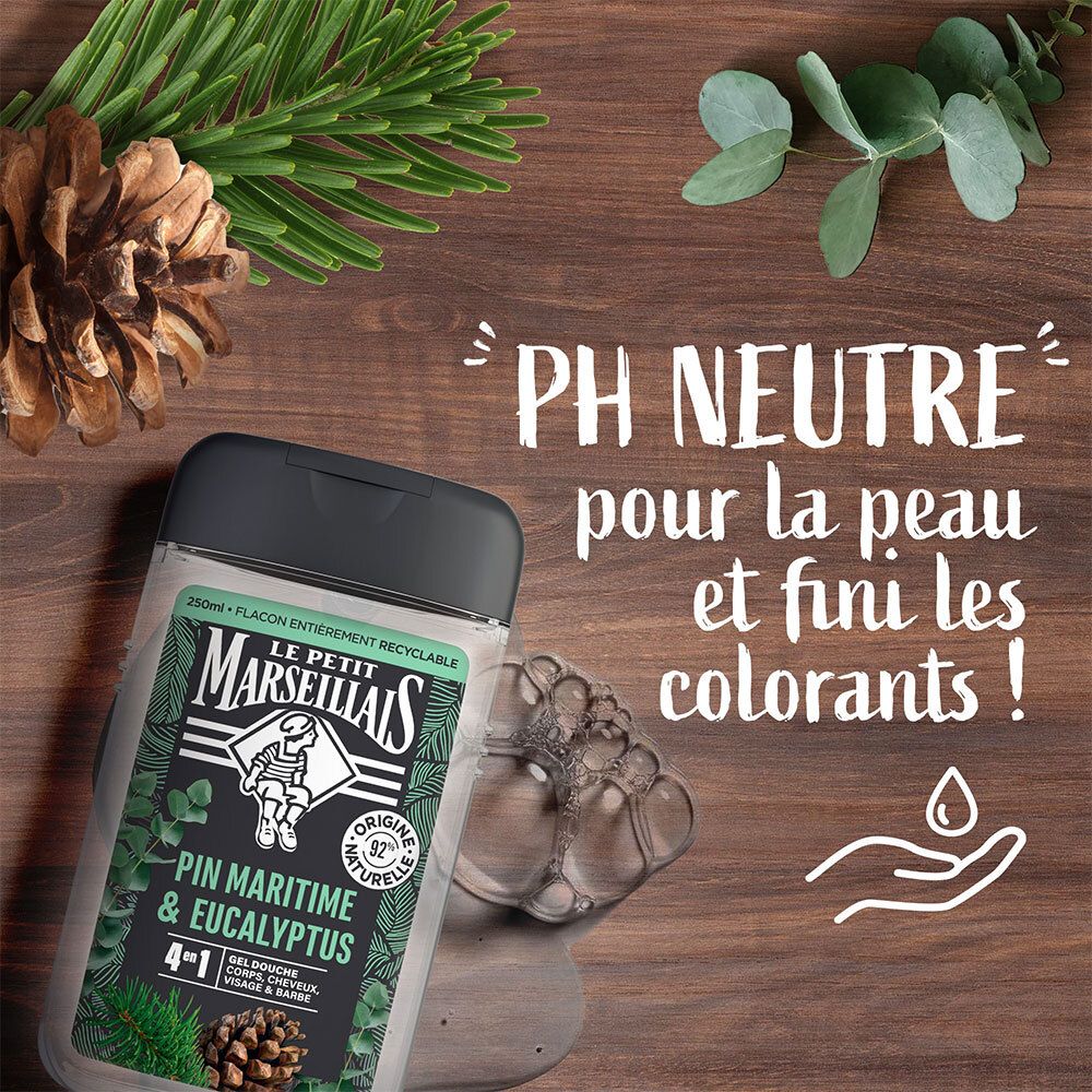 Le Petit Marseillais Gel Douche Homme Pin Maritime & Eucalyptus