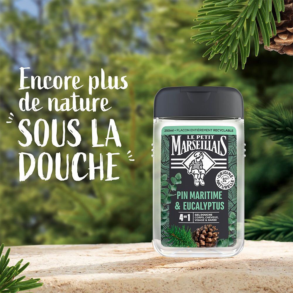 Le Petit Marseillais Gel Douche Homme Pin Maritime & Eucalyptus