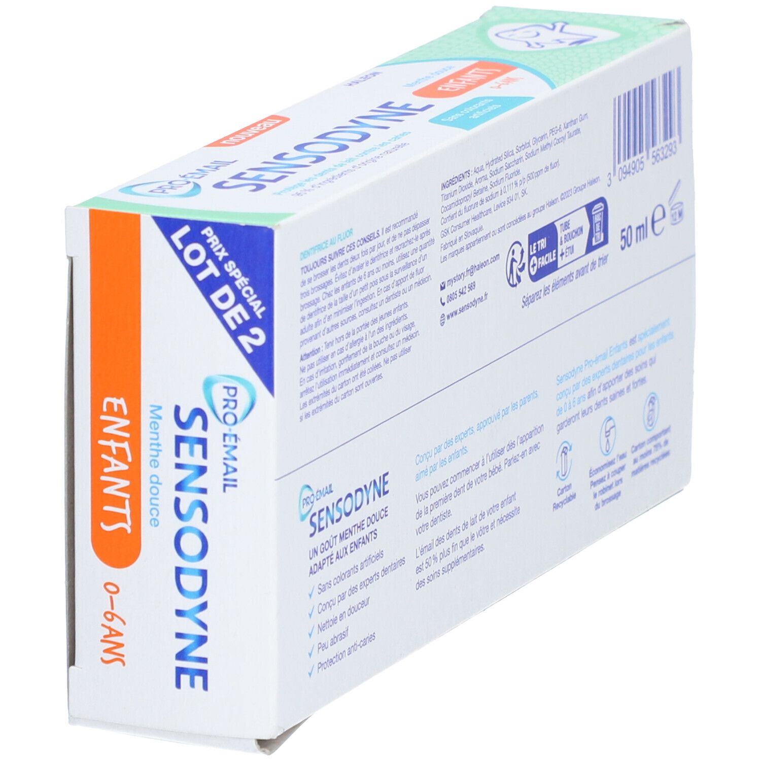 SENSODYNE Pro-émail Dentifrice Enfants 0-6 ans à la menthe douce