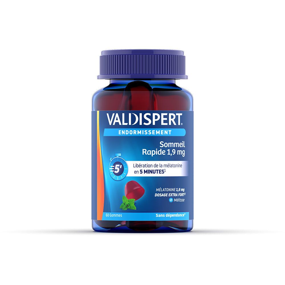 VALDISPERT Endormissement: Flacon de 60 gummies pour un sommeil rapide.