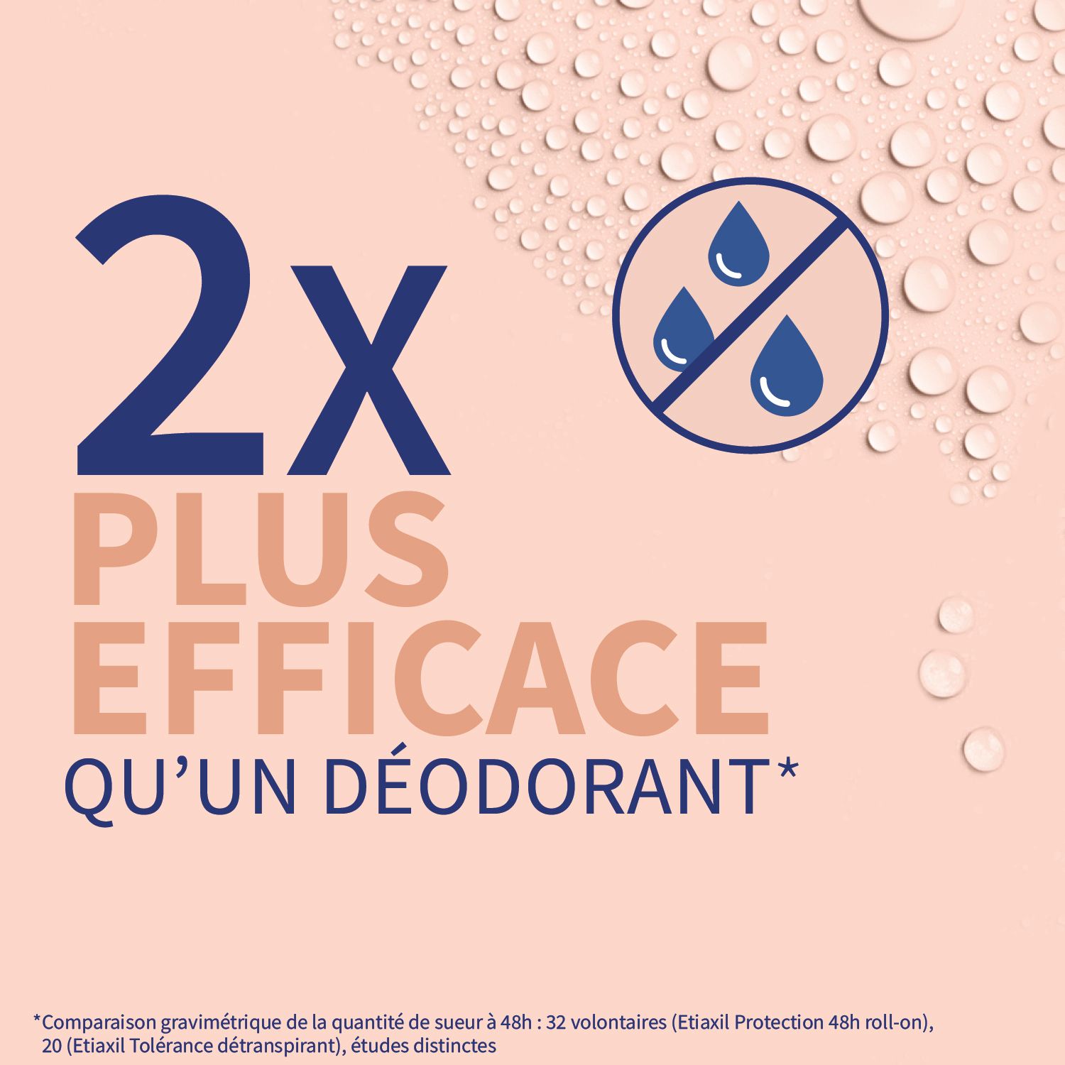 Texte: 2x plus efficace qu'un déodorant.