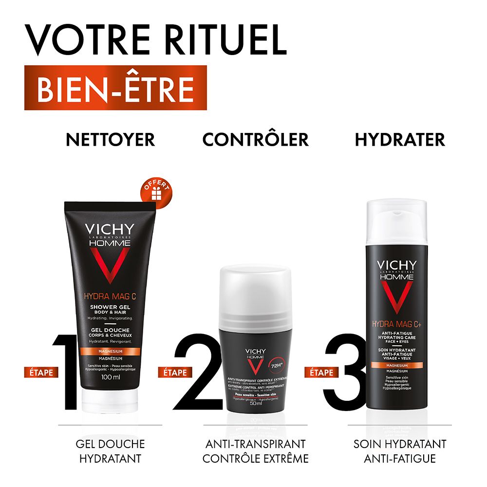 VICHY Homme Coffret Mon Rituel Bien-être Visage et Corps Anti-Fatigue