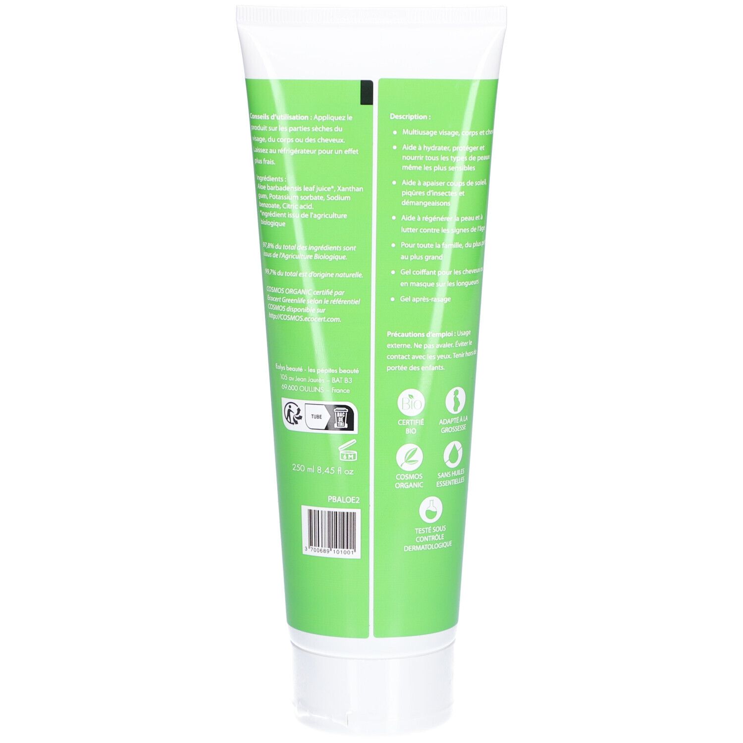LES PÉPITES BEAUTÉ gel d’aloe vera apaisant visage, corps et cheveux