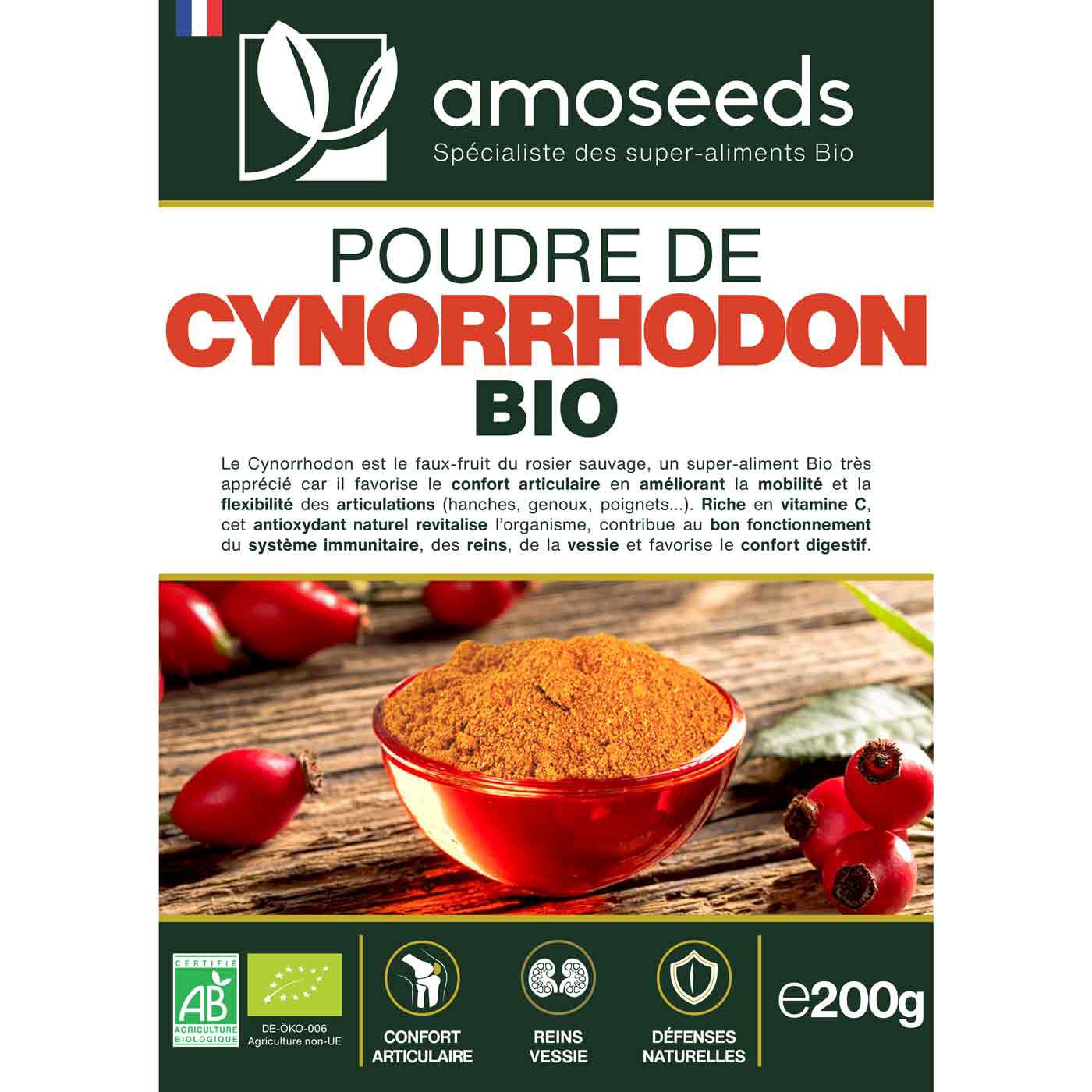 amoseeds POUDRE DE CYNORRHODON BIO