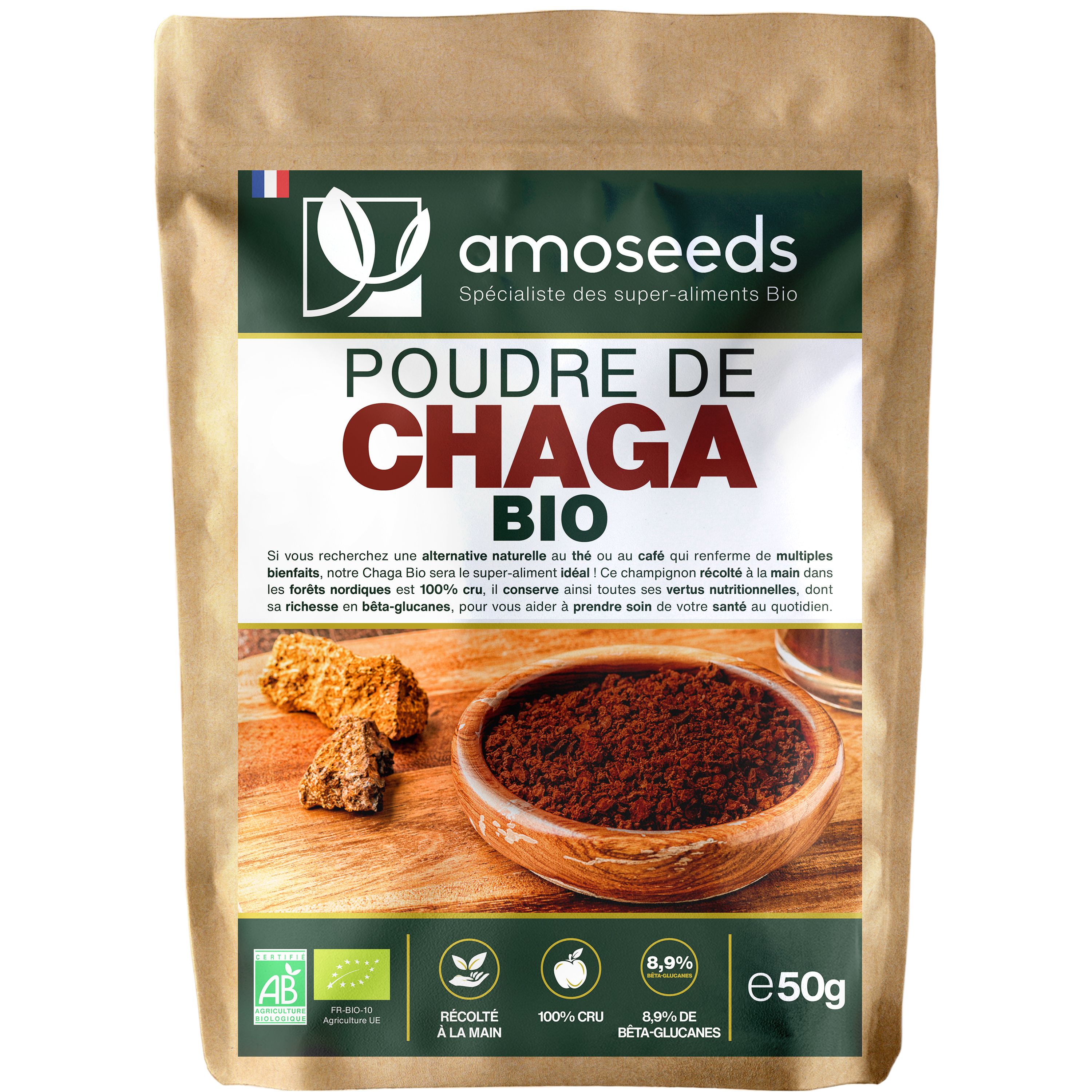 amoseeds POUDRE DE CHAGA BIO