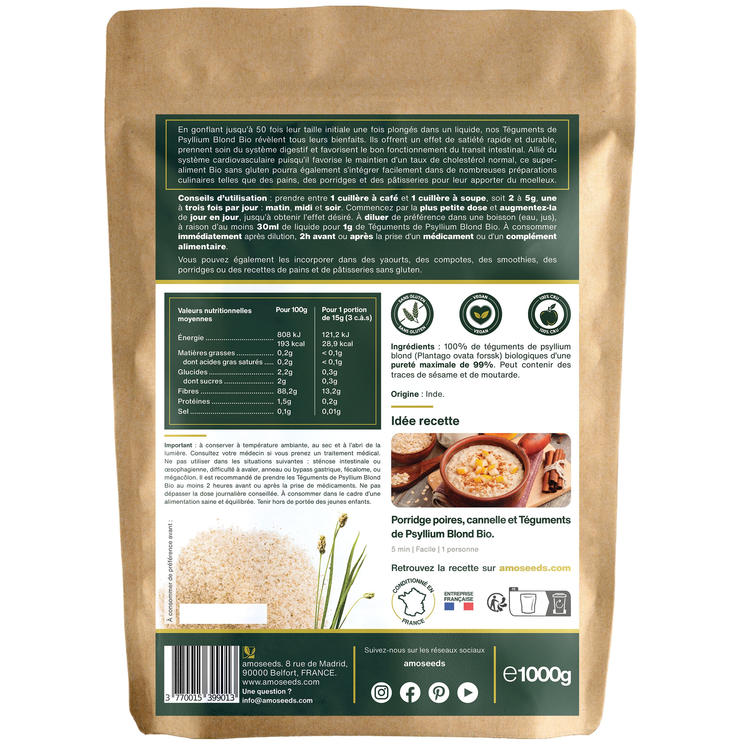 amoseeds PSYLLIUM BLOND BIO (TÉGUMENTS)