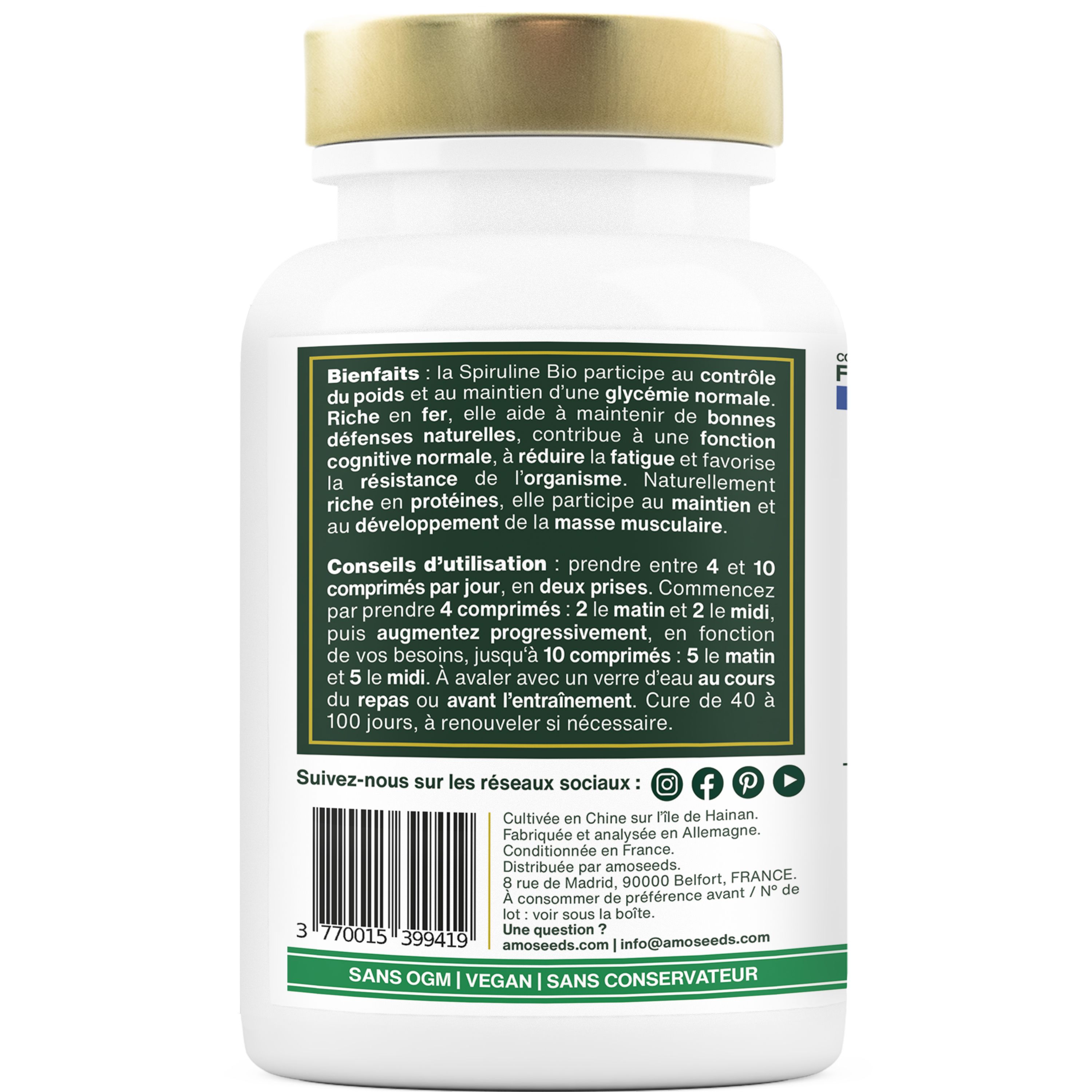 amoseeds SPIRULINE BIO, 17% PHYCOCYANINE