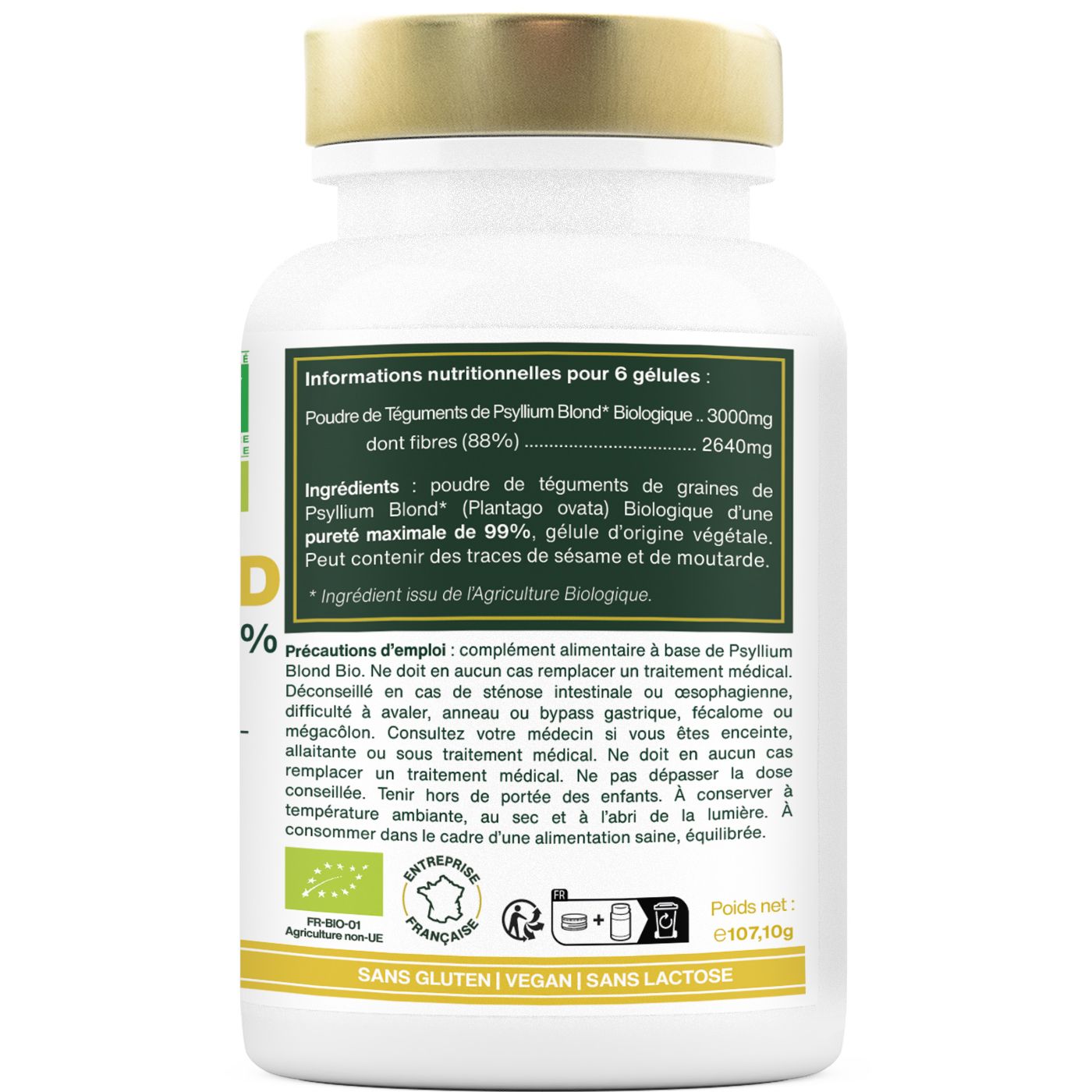 amoseeds PSYLLIUM BLOND BIO, TÉGUMENTS PURS À 99%